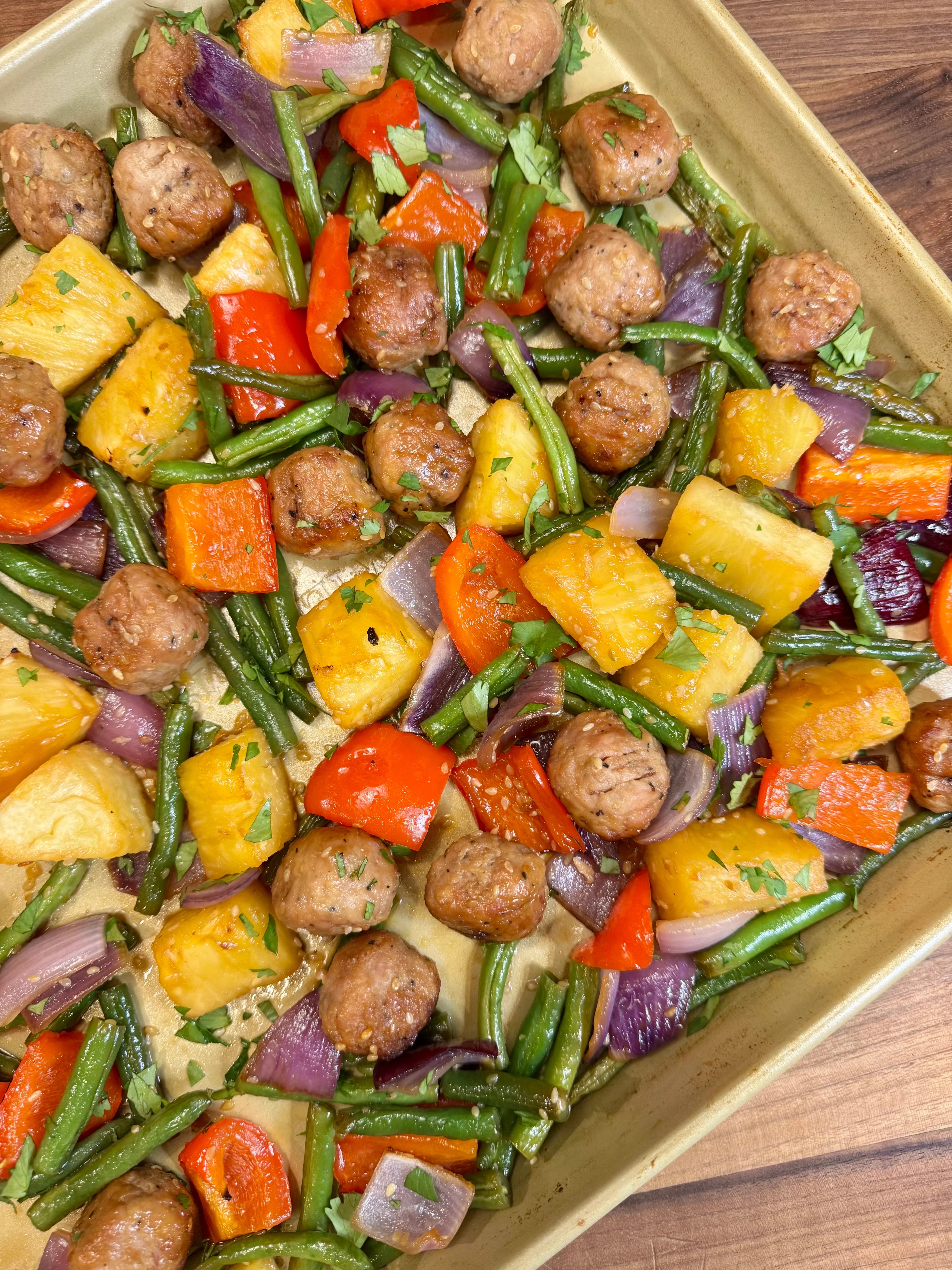 pineapple-teriyaki-chicken-meatballs-and-veggies