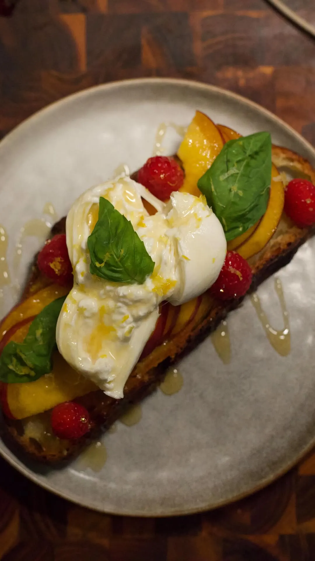 toast-with-peach-raspberry-burrata-and-hot-honey