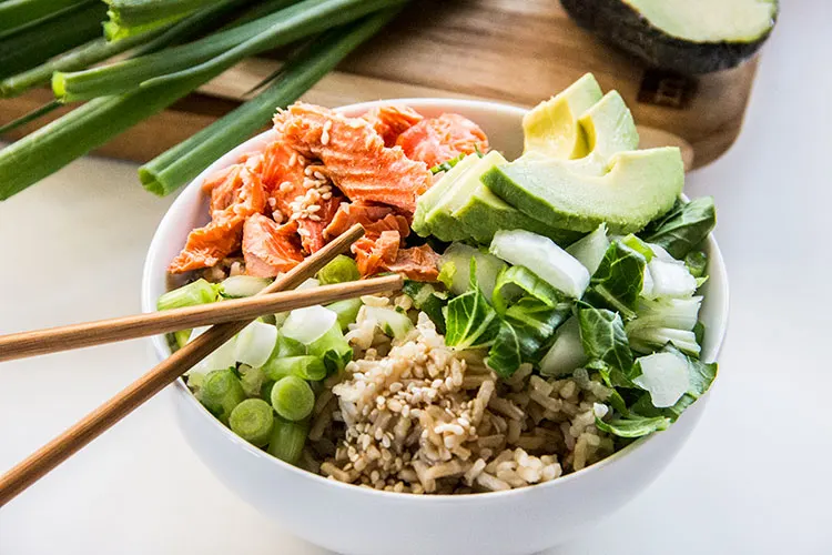 anxiety:-wild-caught-salmon-bowl-with-avocado-brown-rice-and-sauerkraut