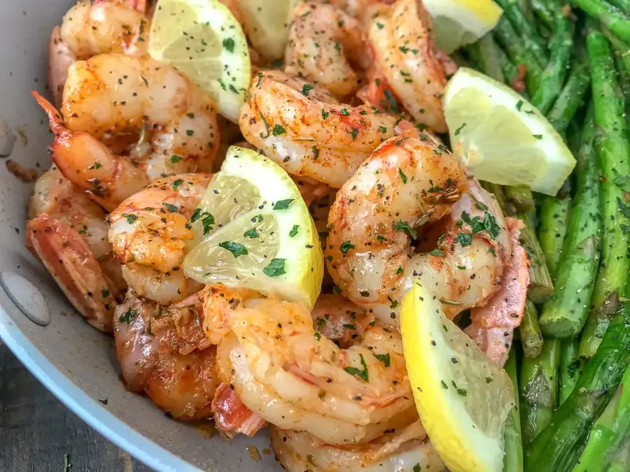 fibromyalgia:-lemon-garlic-shrimp-with-millet-and-asparagus