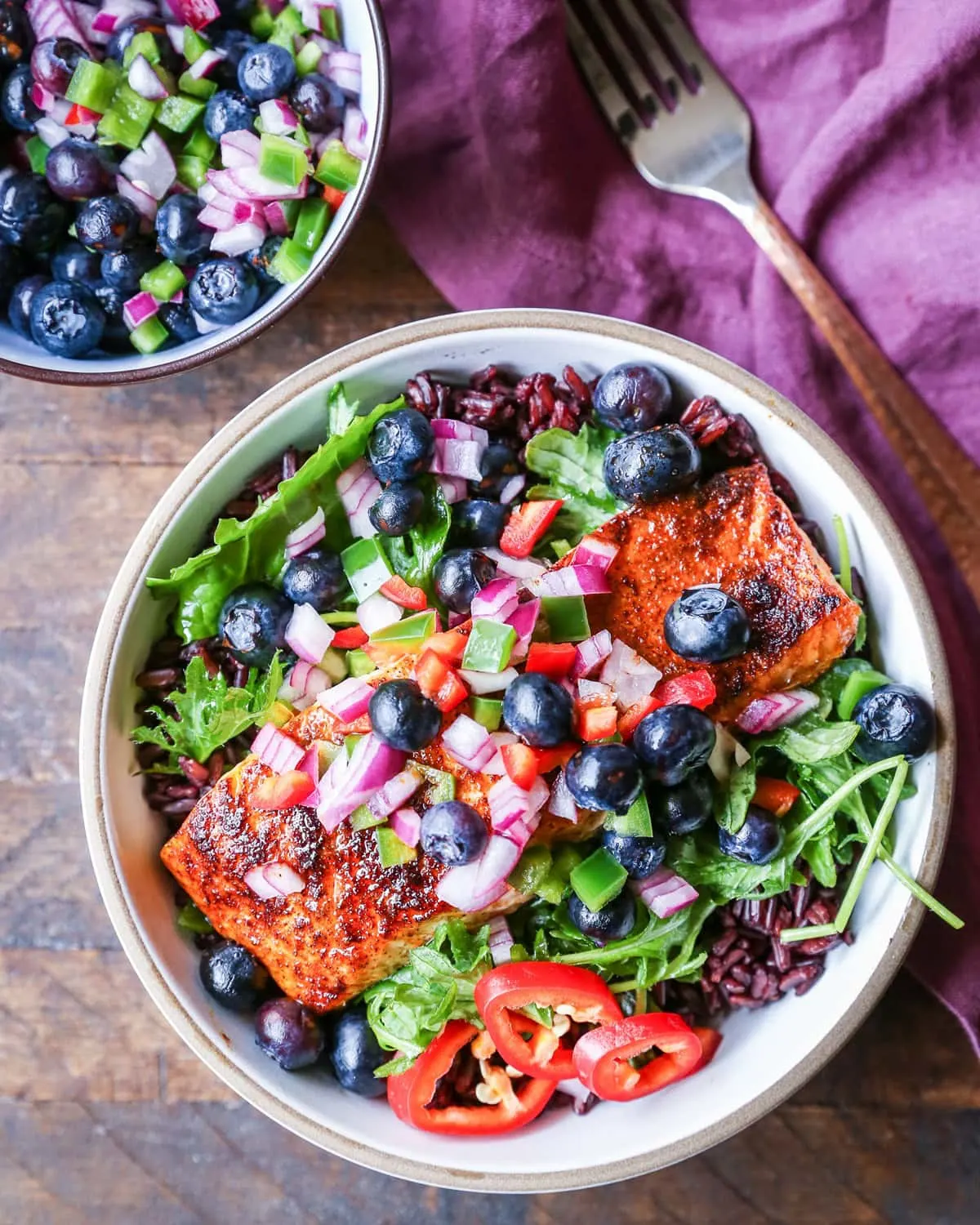 anxiety:-salmon-with-blueberry-avocado-salsa-and-wild-rice-pilaf