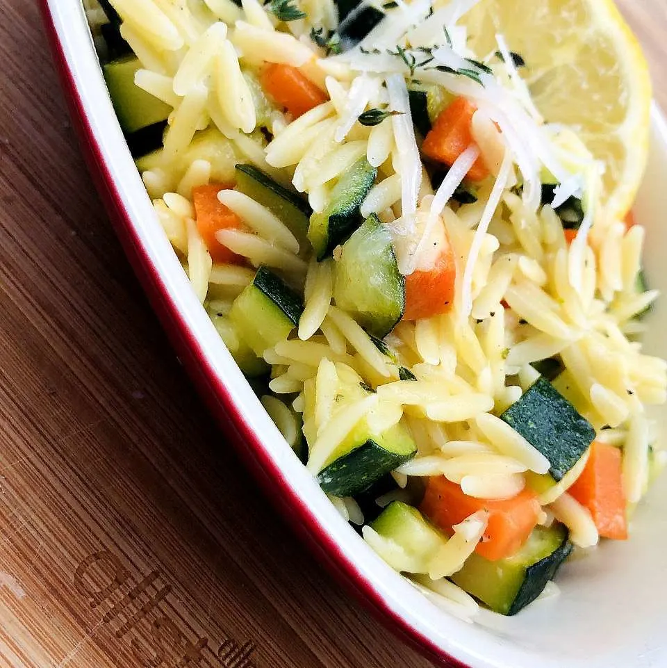 ibs:-lemon-herb-rice-orzo-with-roasted-zucchini-and-carrots