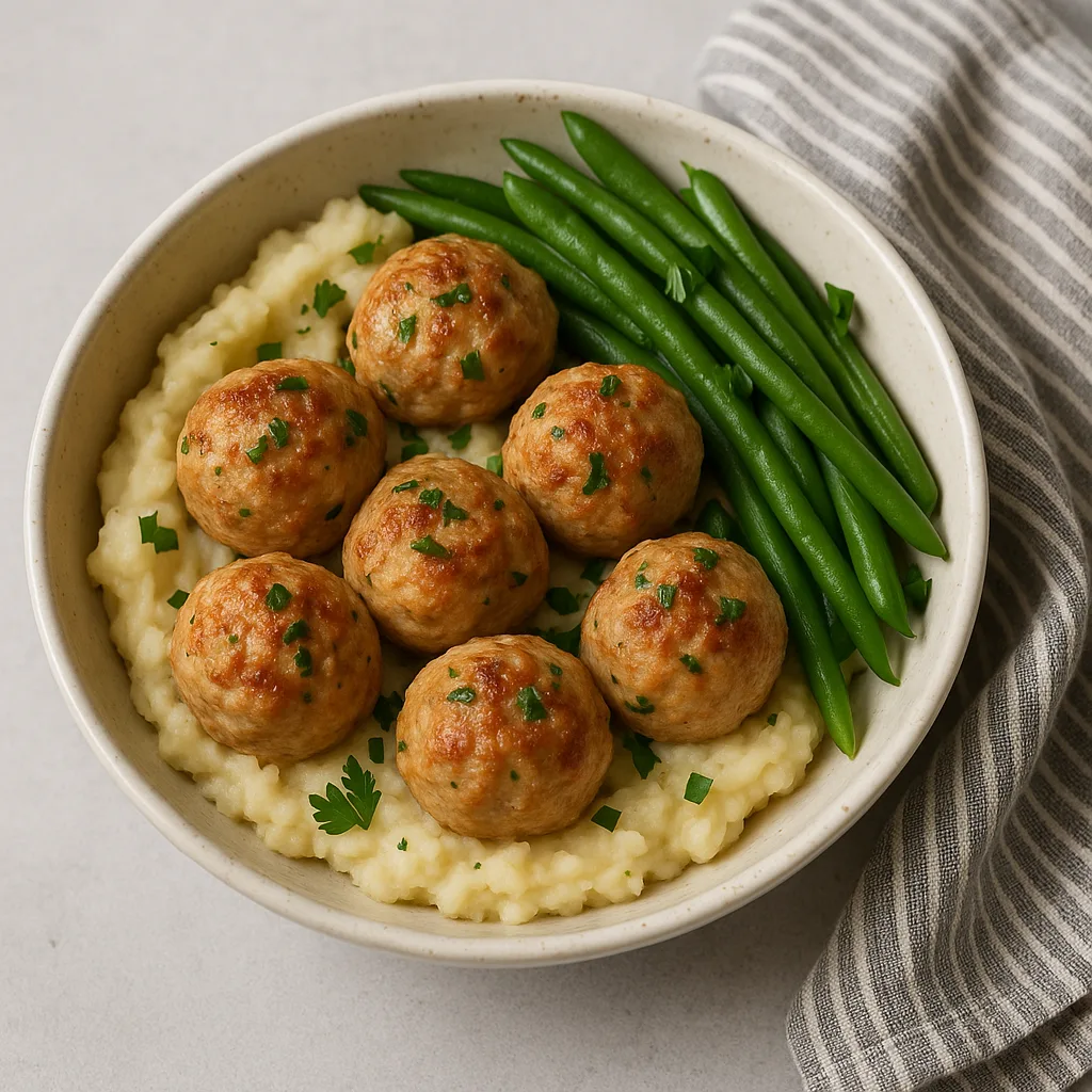 eczemapsoriasis:-turkey-meatballs-with-mashed-parsnips-and-steamed-green-beans
