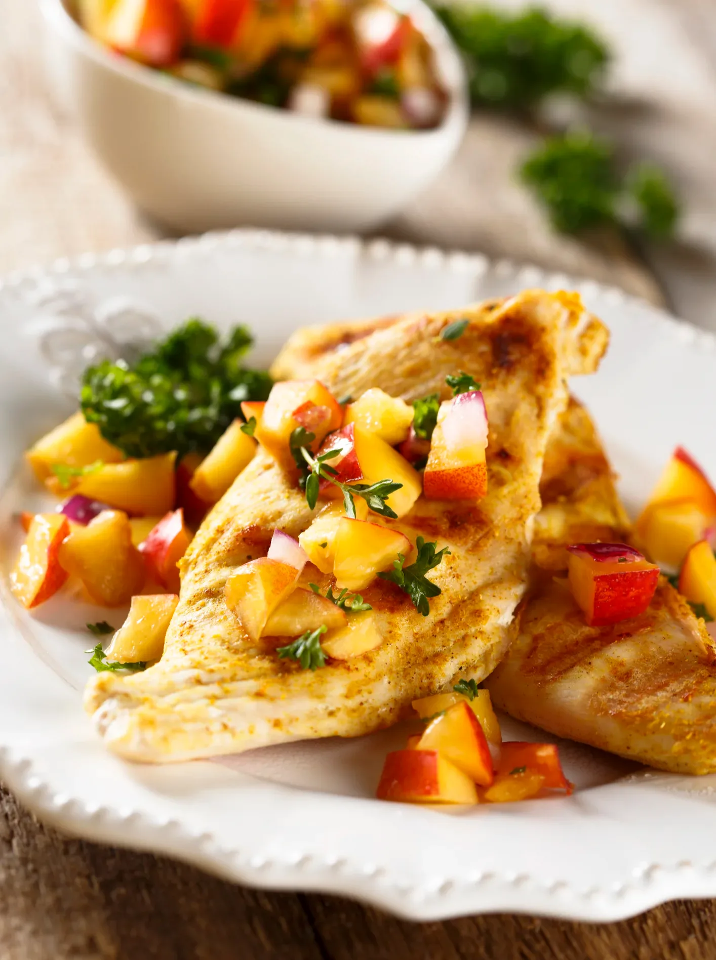 lyme-disease:-grilled-chicken-with-peach-basil-salsa