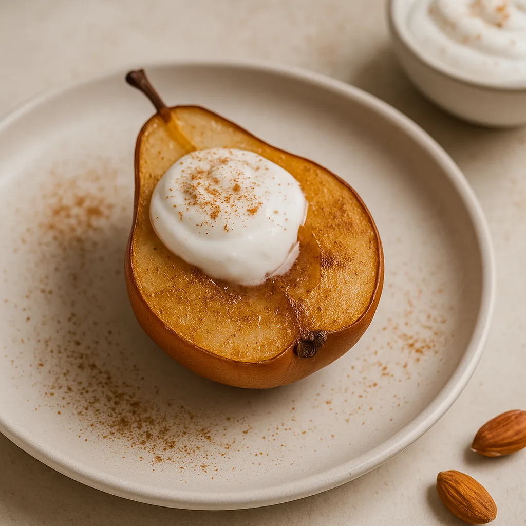 adrenal-fatigue:-baked-pear-with-cinnamon-and-coconut-yogurt