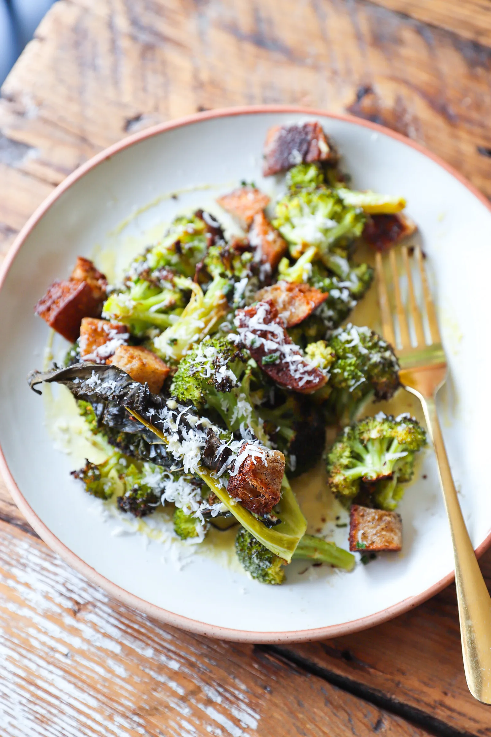 broccoli-caesar-with-brown-butter-croutons