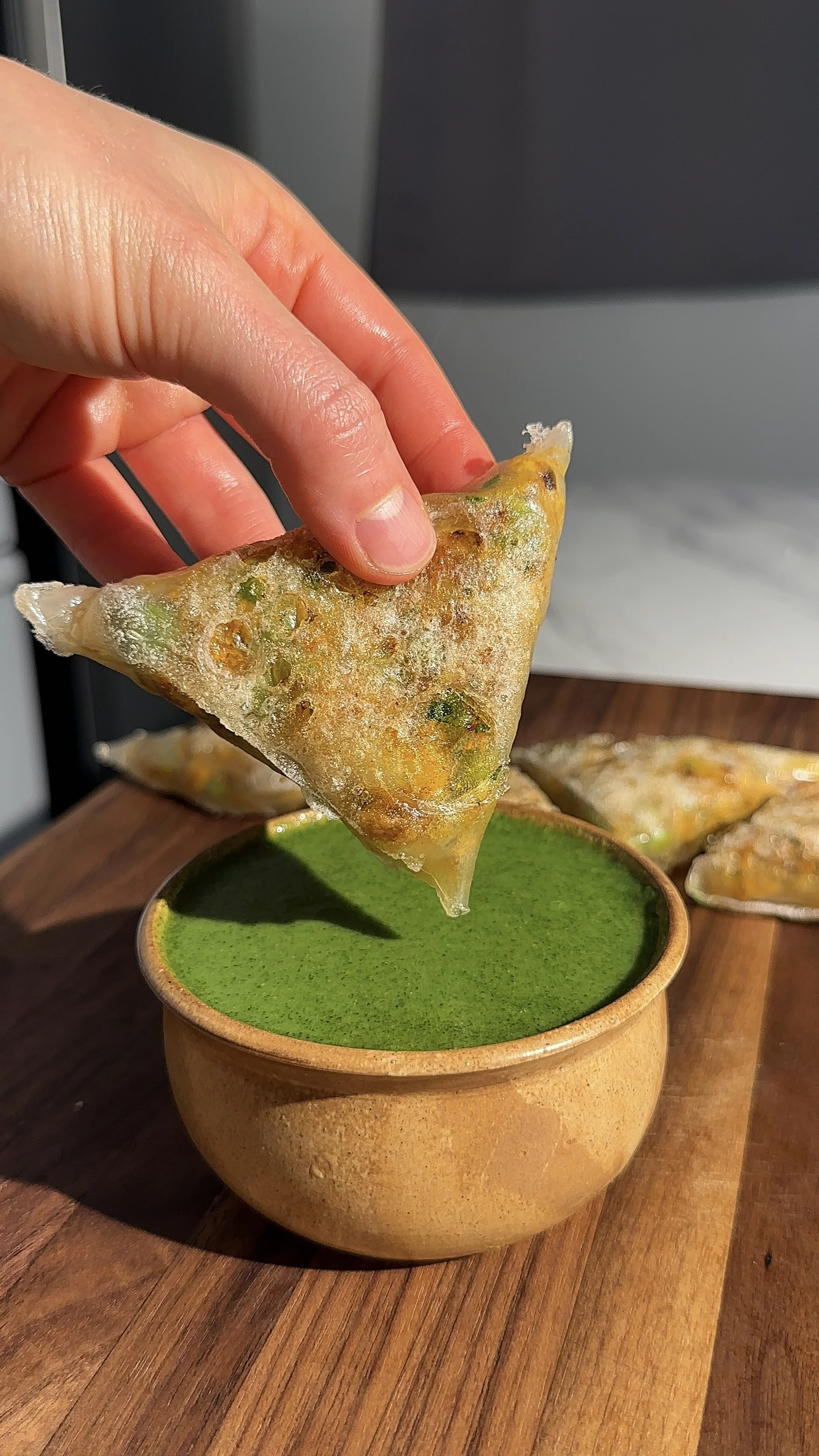 rice-paper-samosas-with-mint-chutney