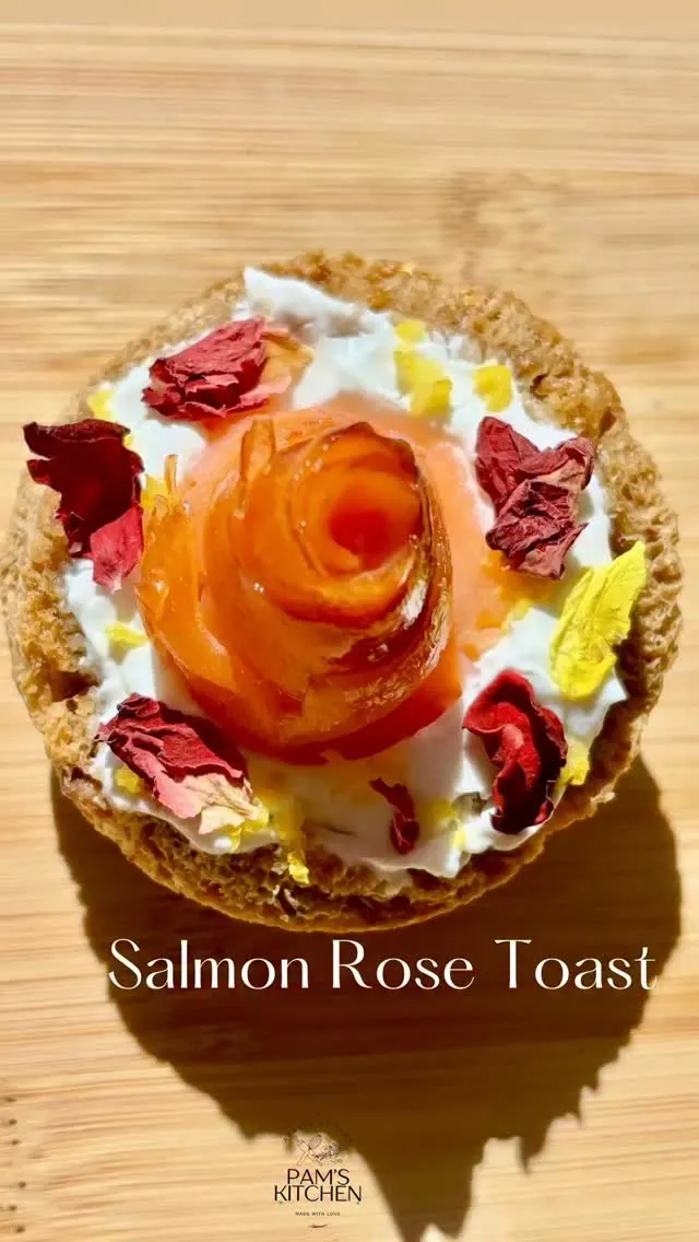 salmon-rose-toasts-with-greek-yogurt-and-edible-flowers