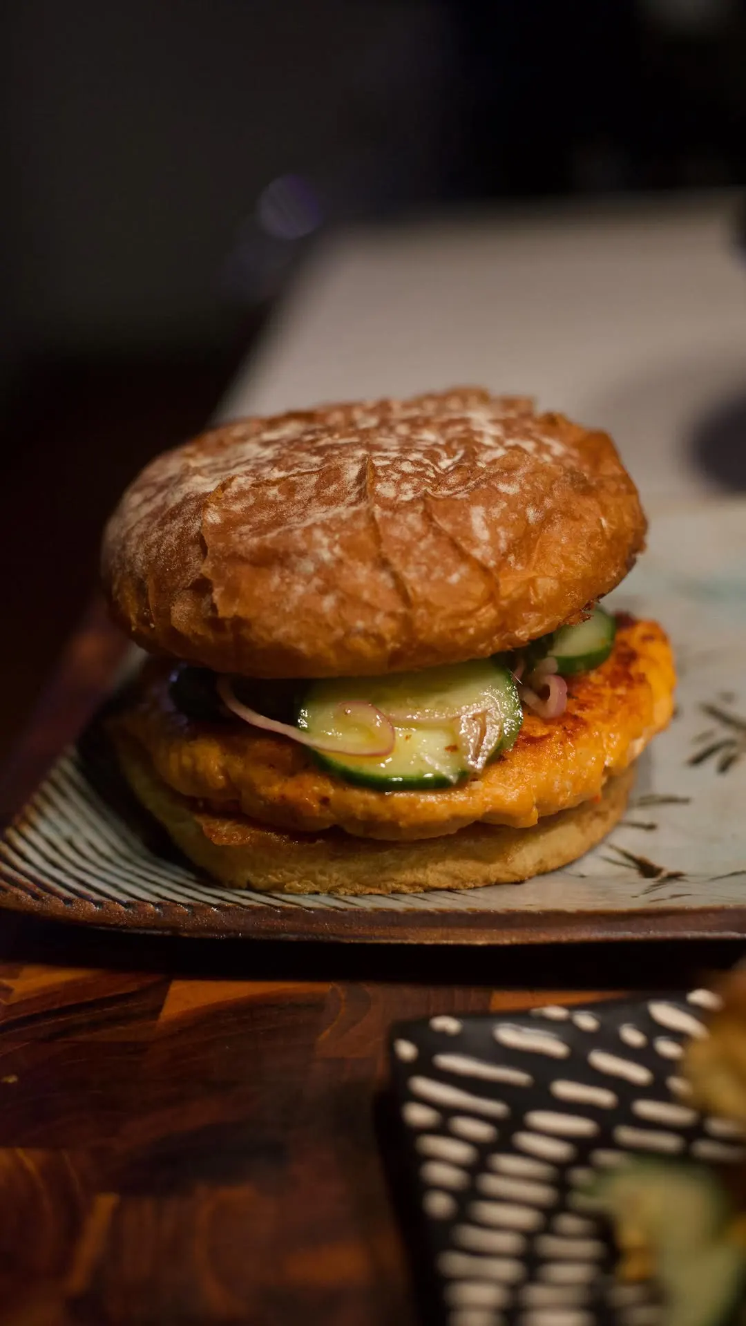 salmon-burger-with-kimchi-mayo