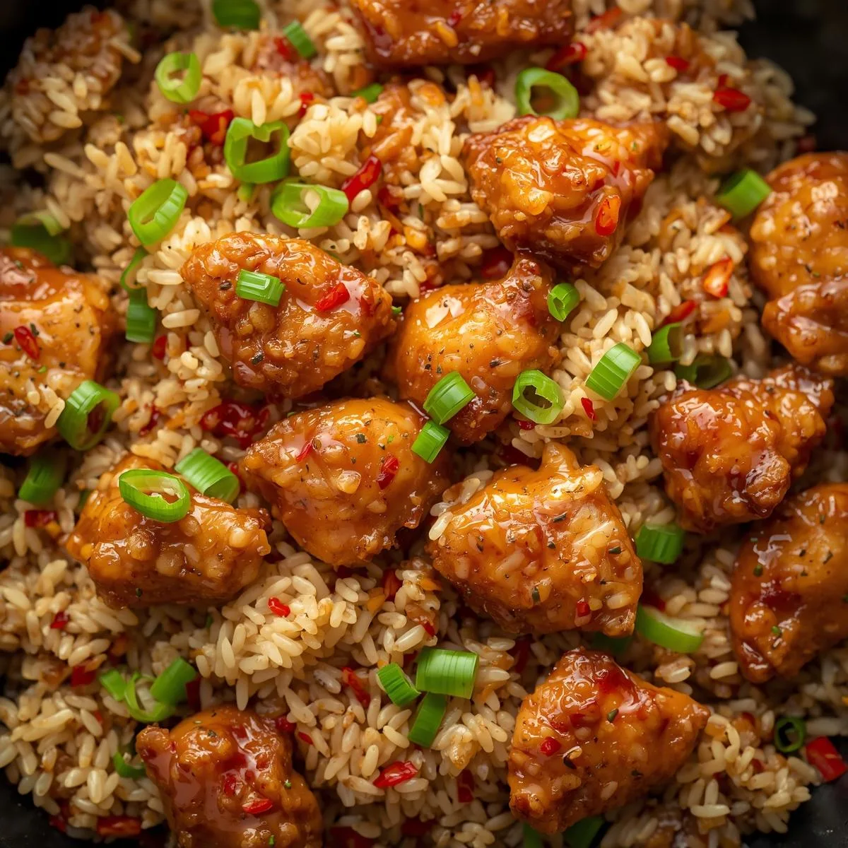 high-protein-crispy-honey-garlic-chicken-fried-rice