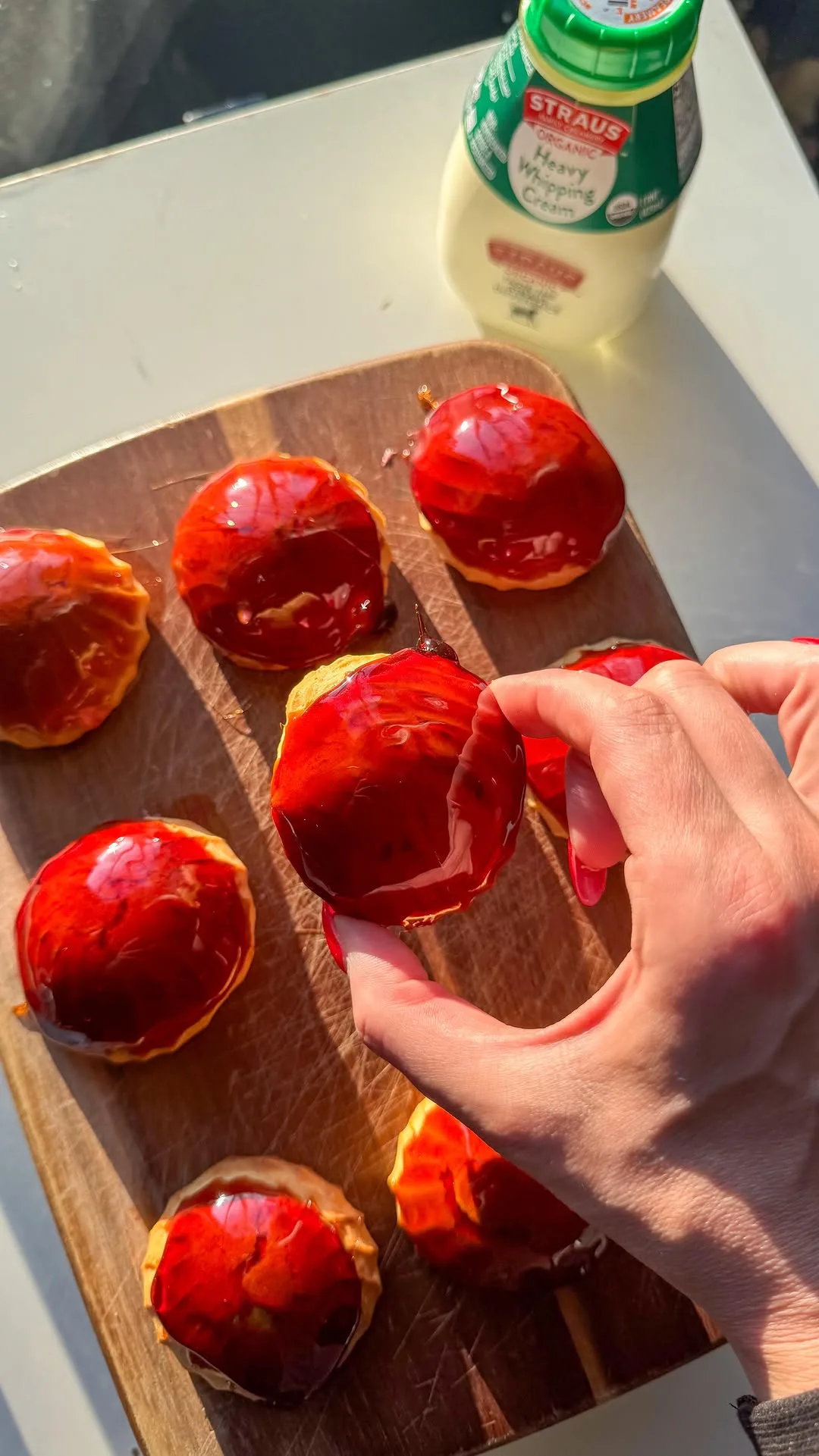 pomegranate-cremeux-stuffed-cream-puffs