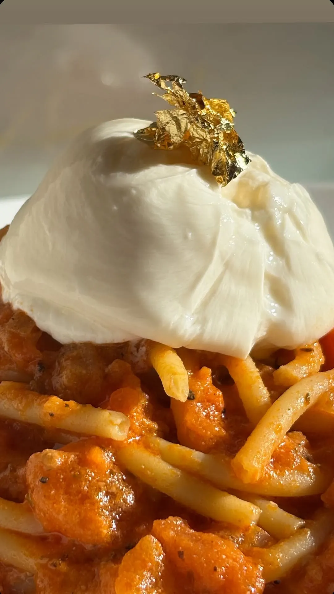 bucatini-with-burrata-and-edible-gold
