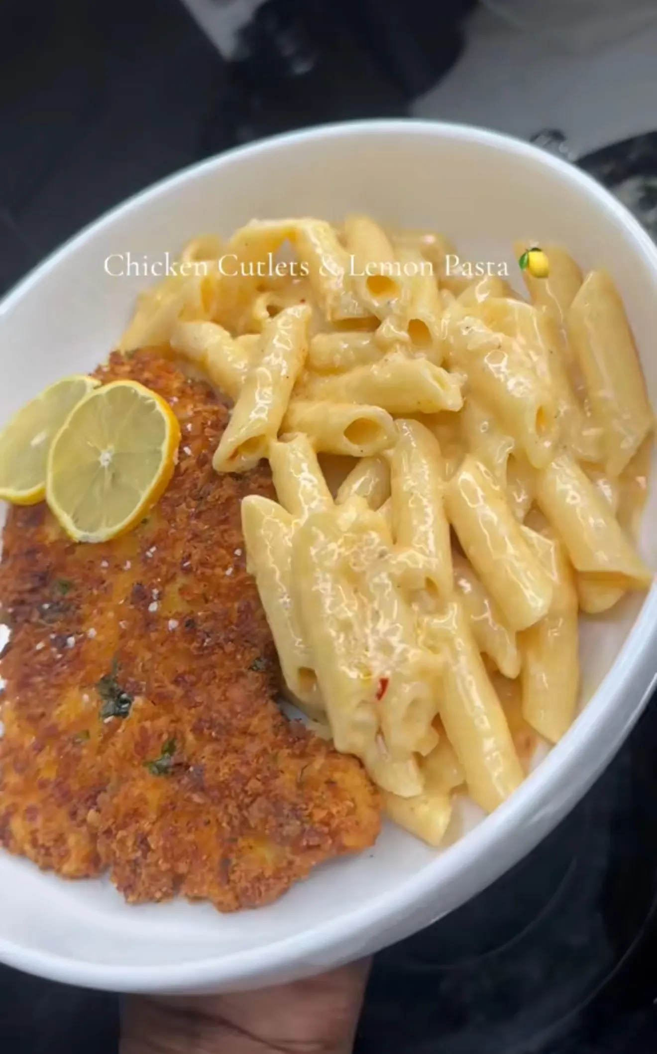 crispy-chicken-cutlet-lemon-cream-pasta-(penne-perfection)