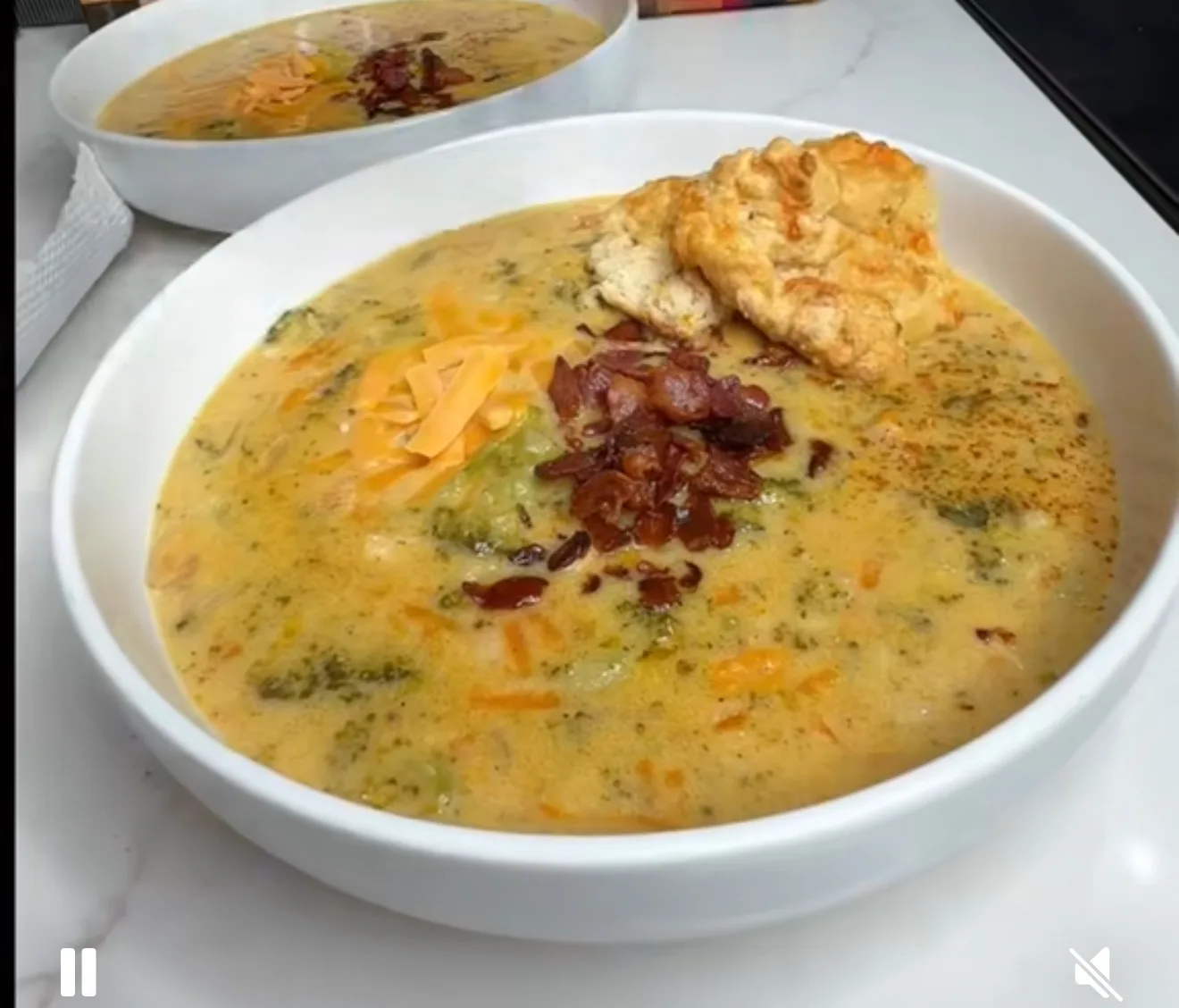 broccoli-cheddar-chicken-soup-with-chicken-bacon-bouillon-old-bay-and-shallots