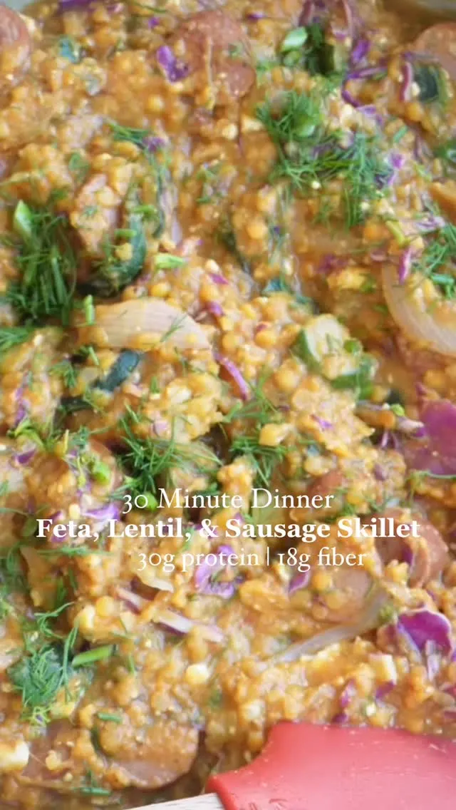 feta-lentil-and-chicken-sausage-skillet