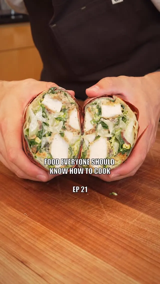 caramelized-onion-and-fried-chicken-caesar-wraps