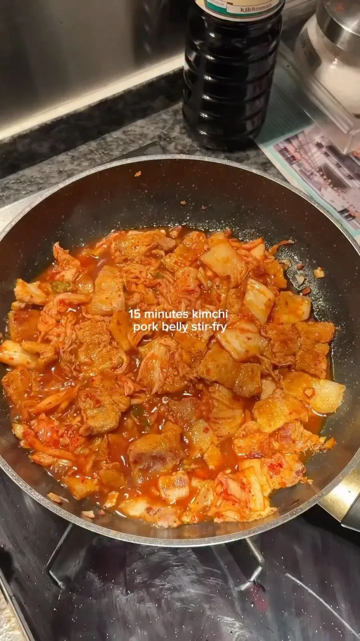 kimchi-pork-belly-stir-fry