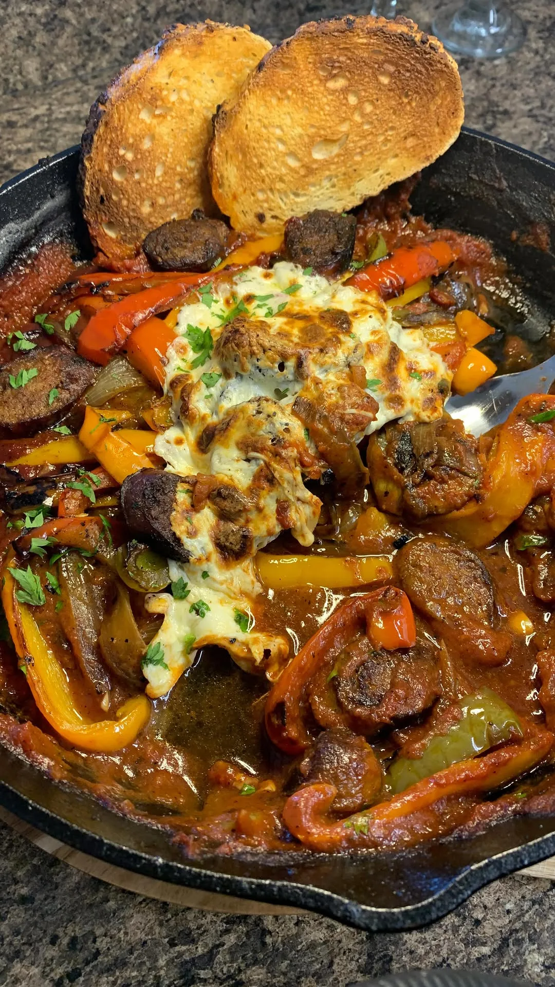 sausage-and-pepper-skillet-infused-with-chianti-wine