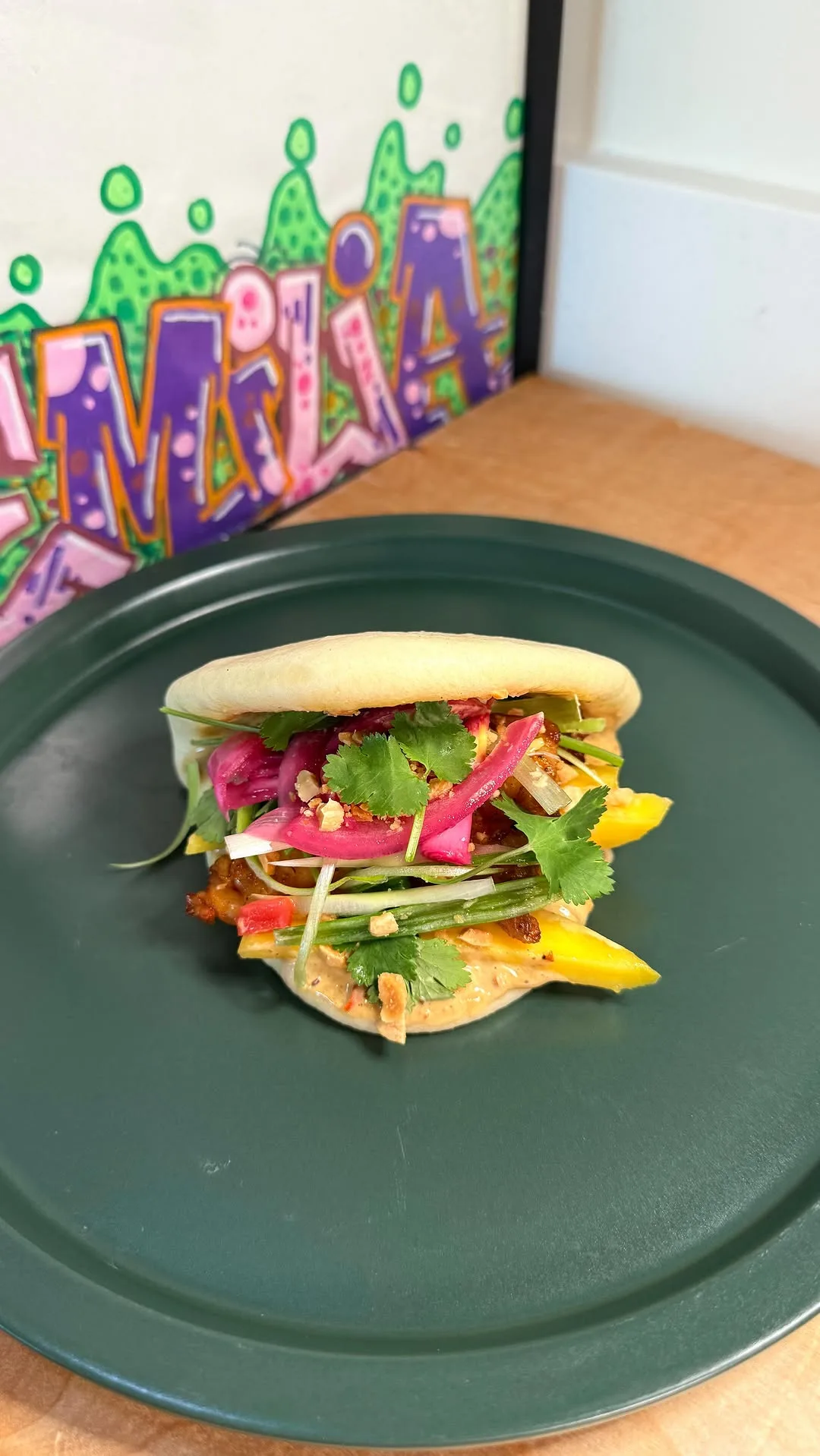 shrimp-bao-with-pickled-mango-and-red-onion