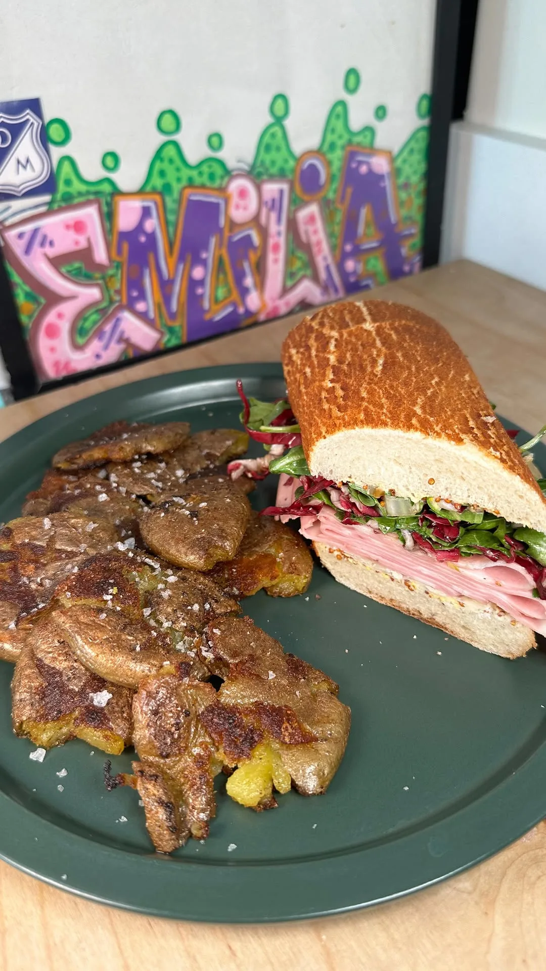 dutch-crunch-sandwich-with-mortadella-and-fennel-salad
