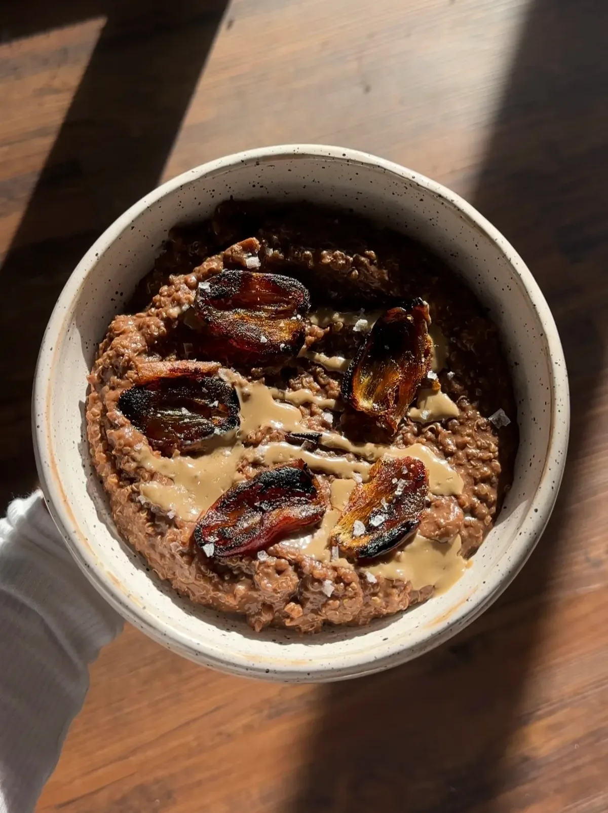chocolate-tahini-quinoa-pudding