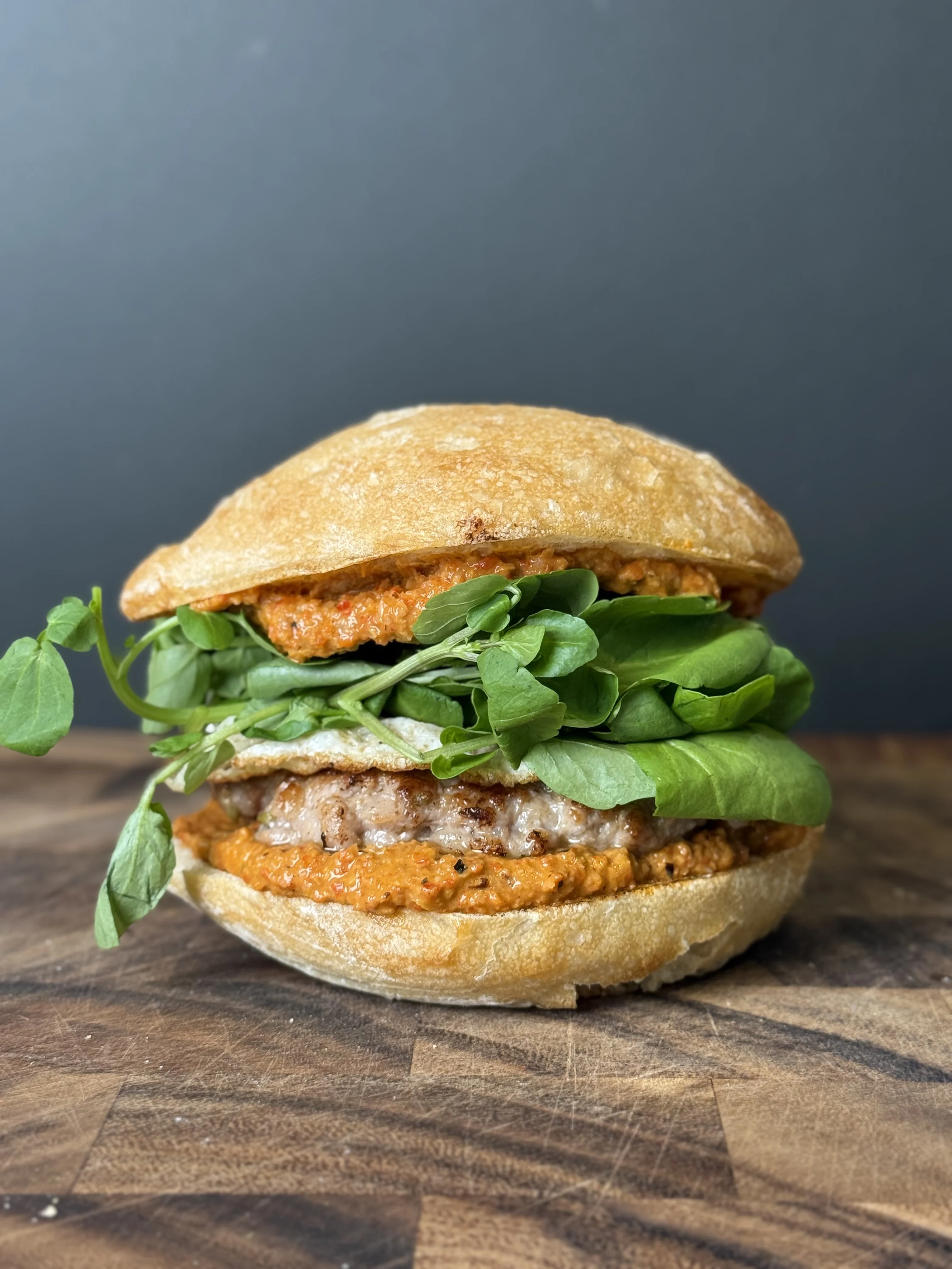 sausage-egg-and-romesco-breakfast-sandwich