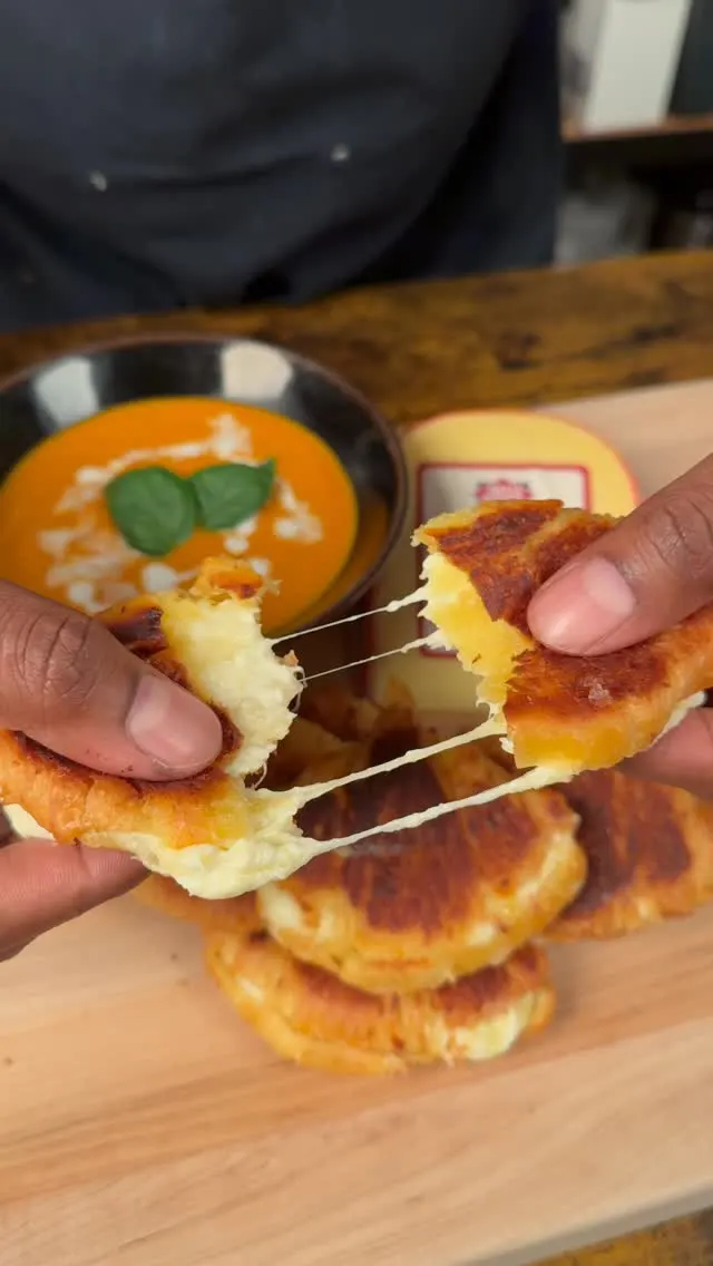 gooey-gouda-croissant-grilled-cheeses-with-easy-tomato-bisque