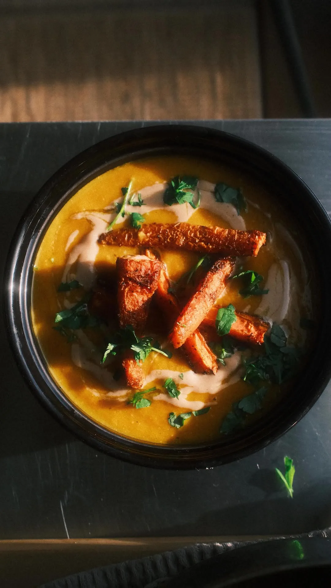 spiced-carrot-orange-and-ginger-soup-with-a-tahini-drizzle