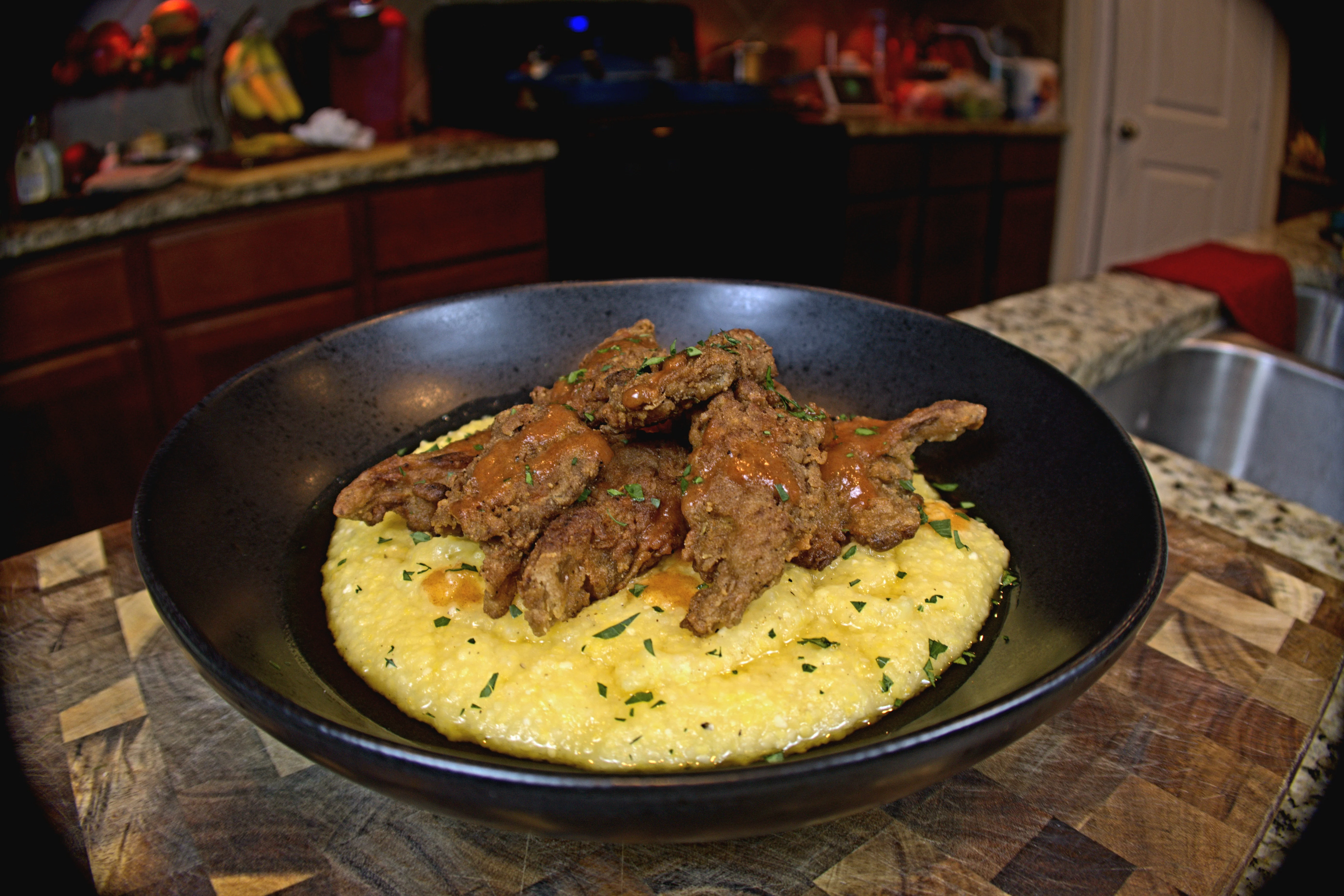 fried-shrooms-and-polenta