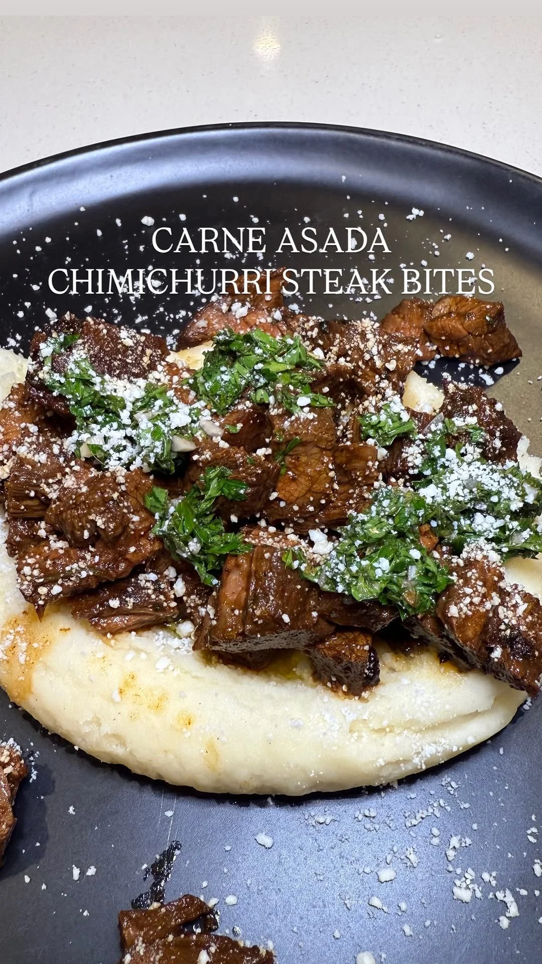 carne-asada-chimichurri-steak-bites-with-mashed-potatoes