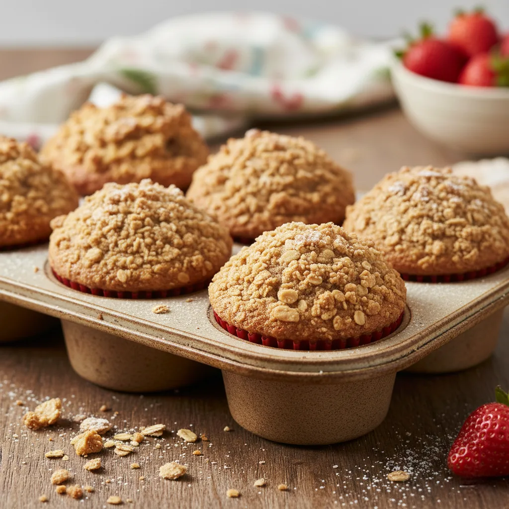 strawberry-muffins-with-crumble-topping
