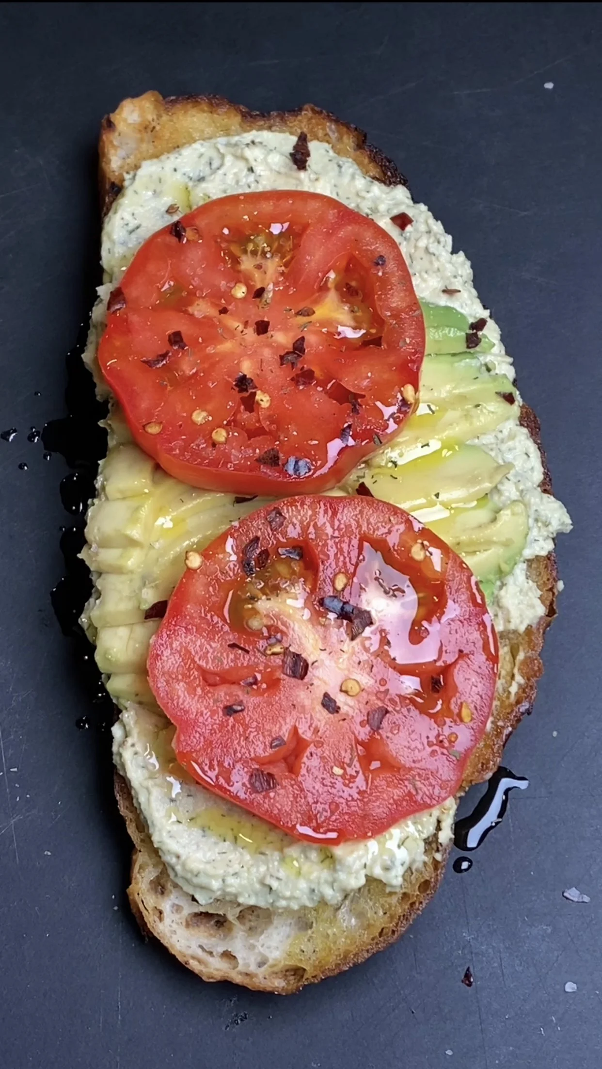 pickle-hummus-avocado-tomato-toast