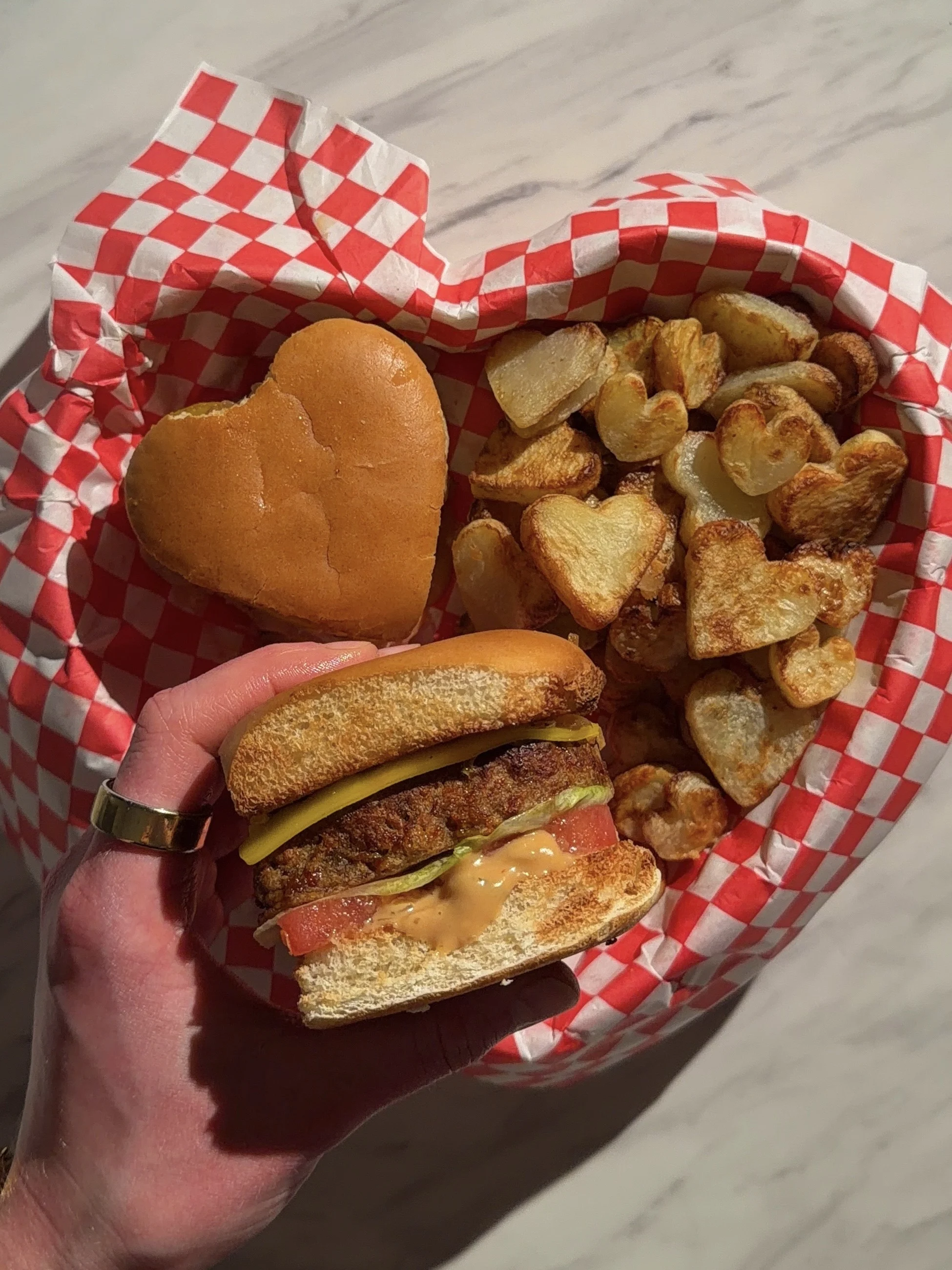 burger-and-fries-valentine's-dinner