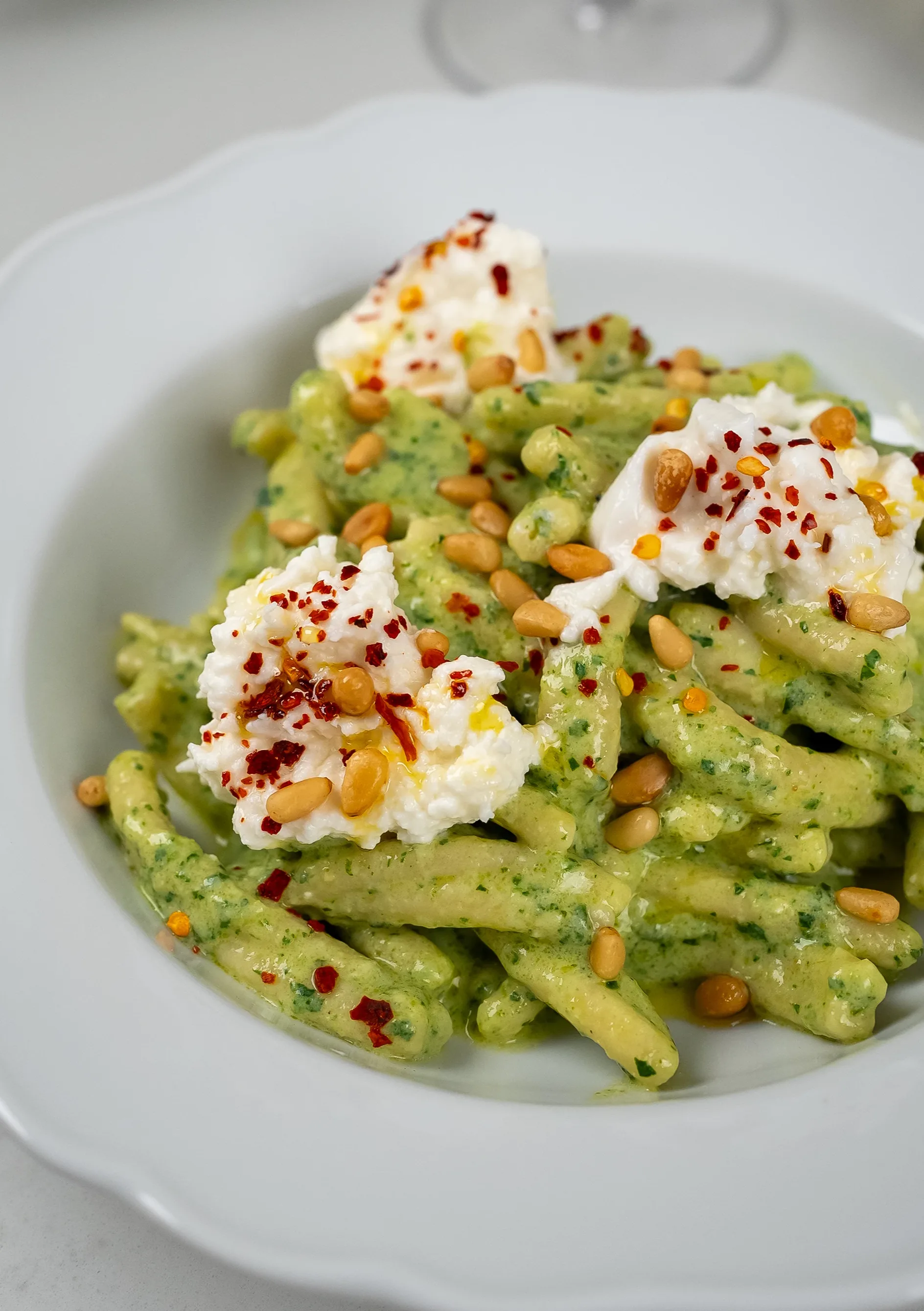 ricotta-pesto-and-burrata-strozzapreti