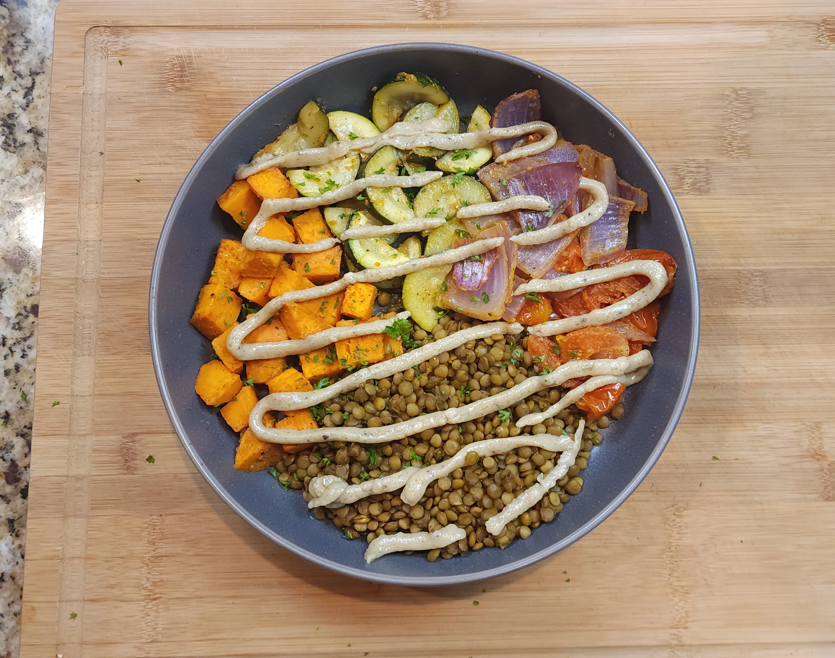 lentil-power-bowl-with-tahini-sauce