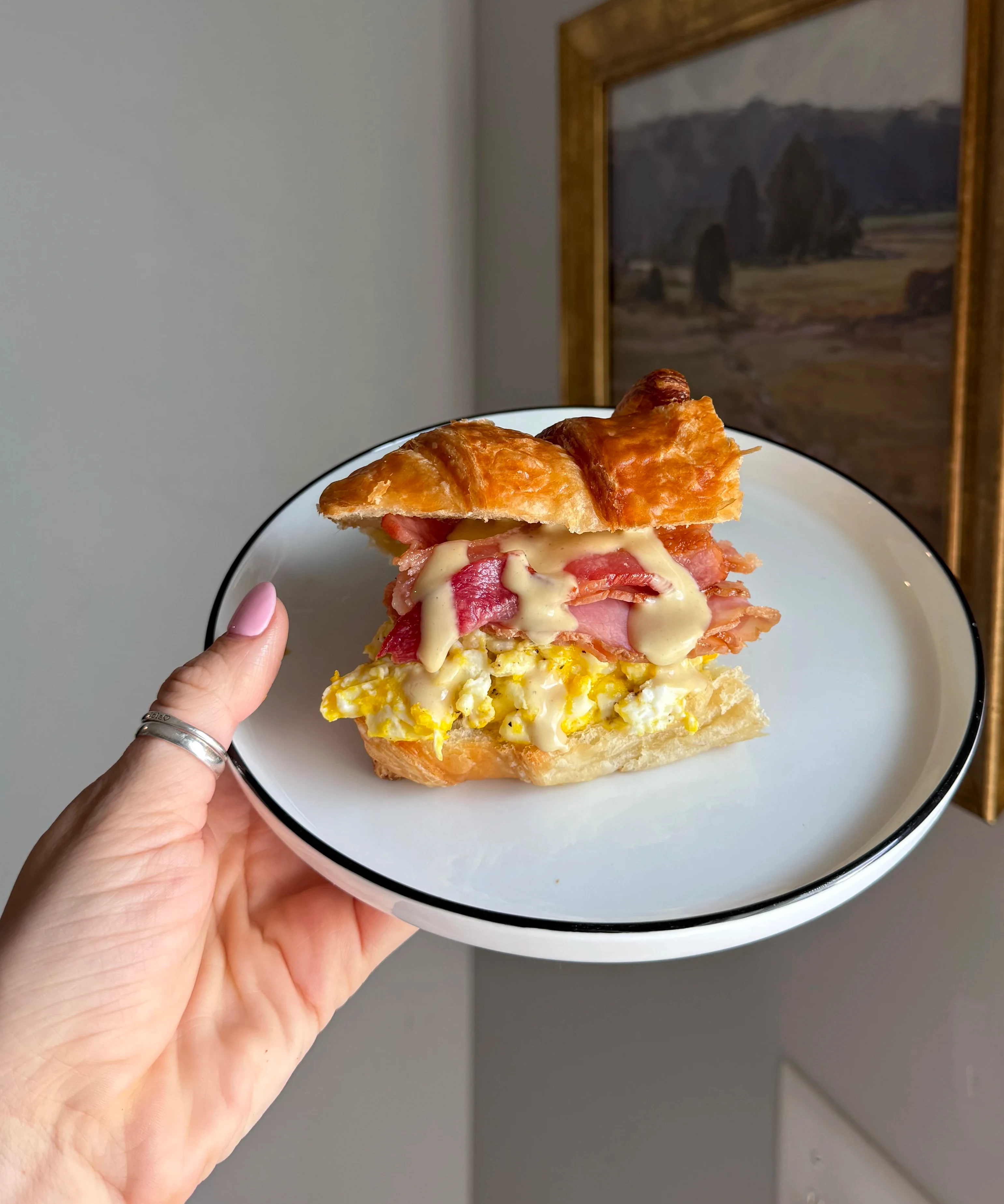 bacon-egg-and-ham-breakfast-croissant