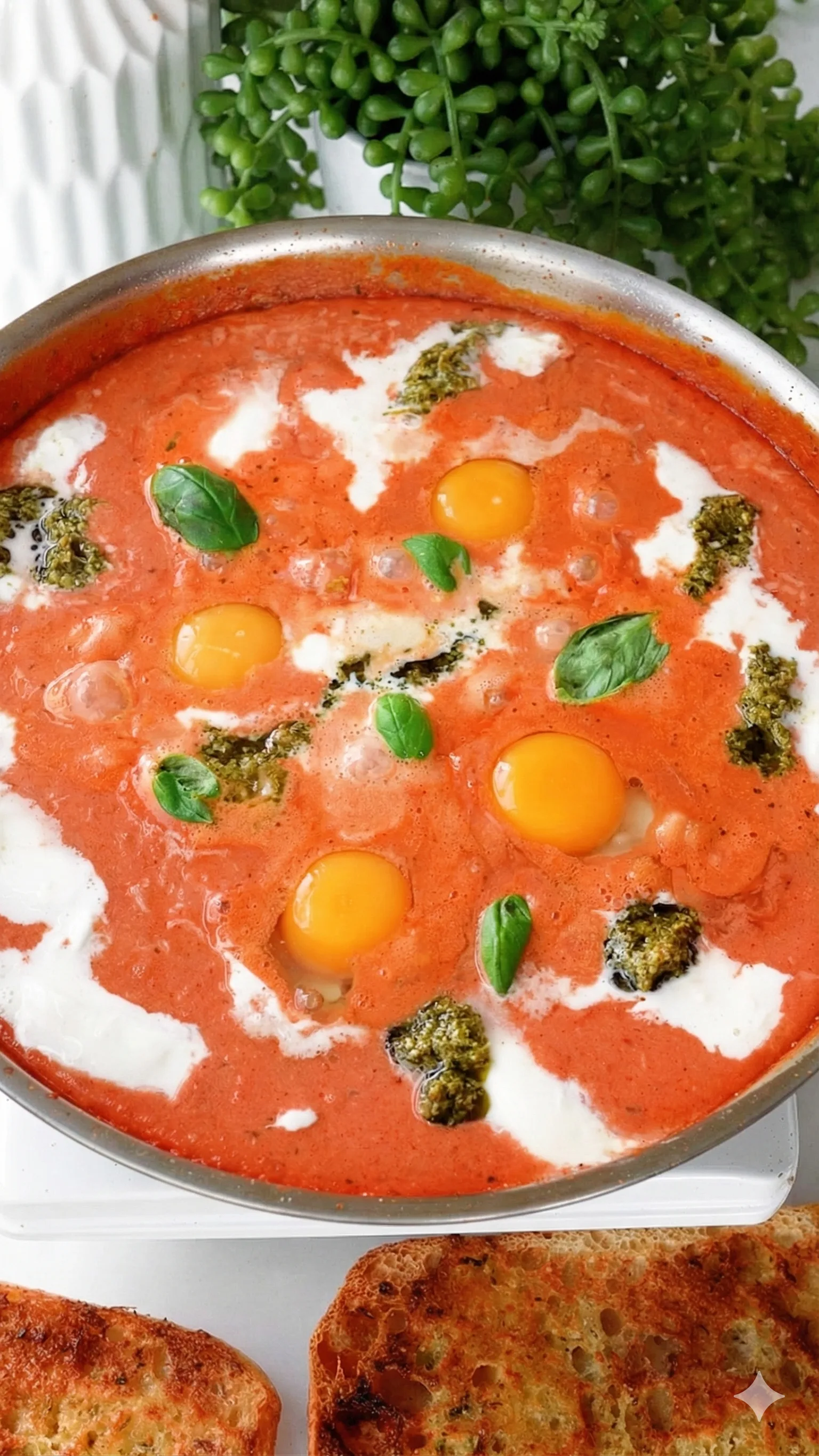 vodka-sauce-shakshuka-with-roasted-garlic-focaccia