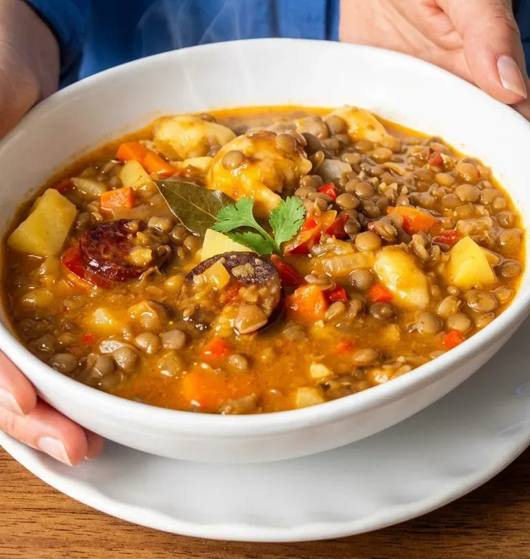 lentil-soup-with-chorizo-and-dumplings