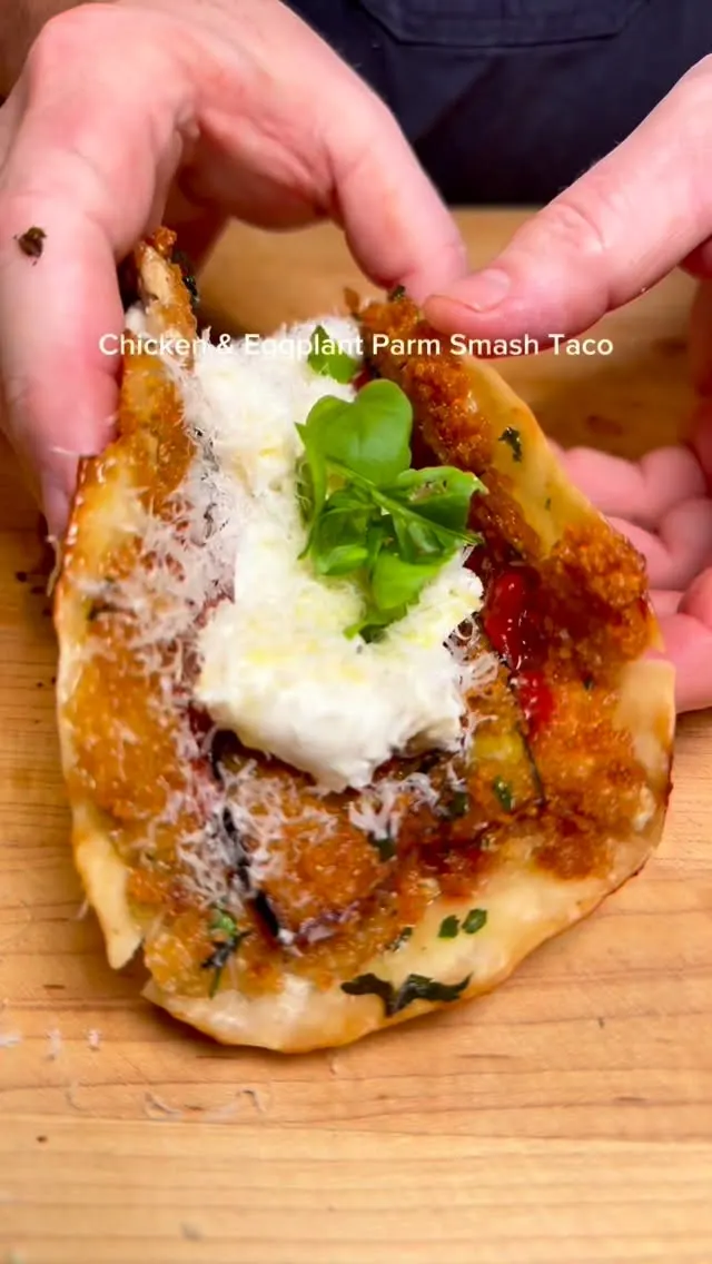 chicken-and-eggplant-parm-smash-tacos