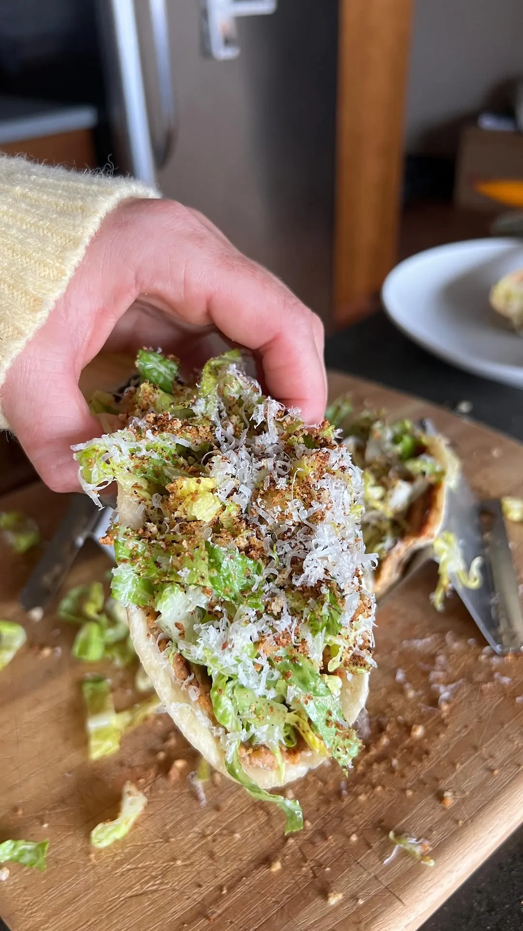 chicken-ceasar-smashed-tacos