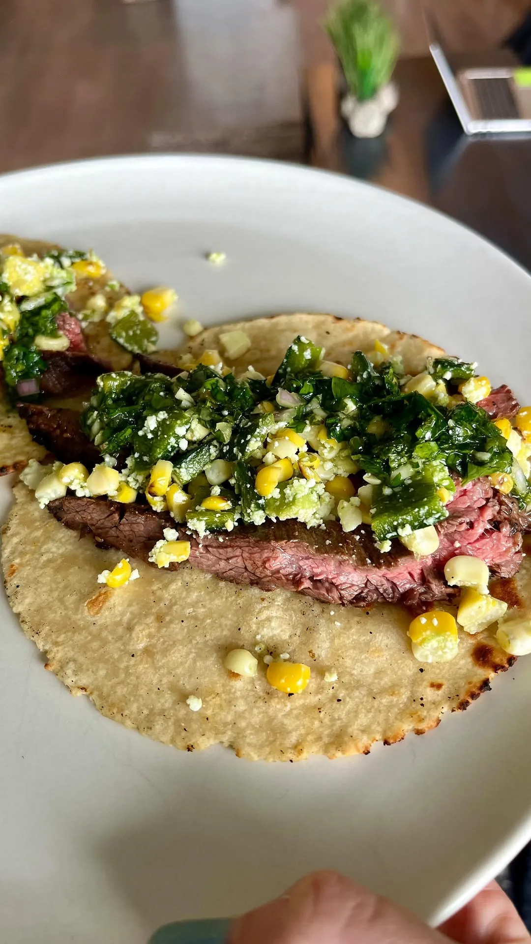 steak-tacos-w-corn-poblano-salsa-mexican-chimichurri