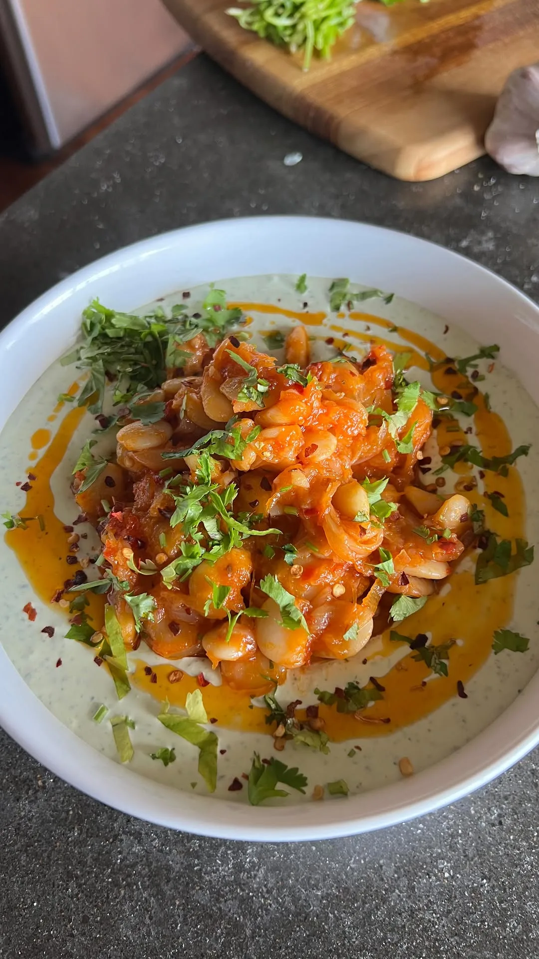 harissa-caramelized-onions-butter-beans-and-cilantro-whipped-feta