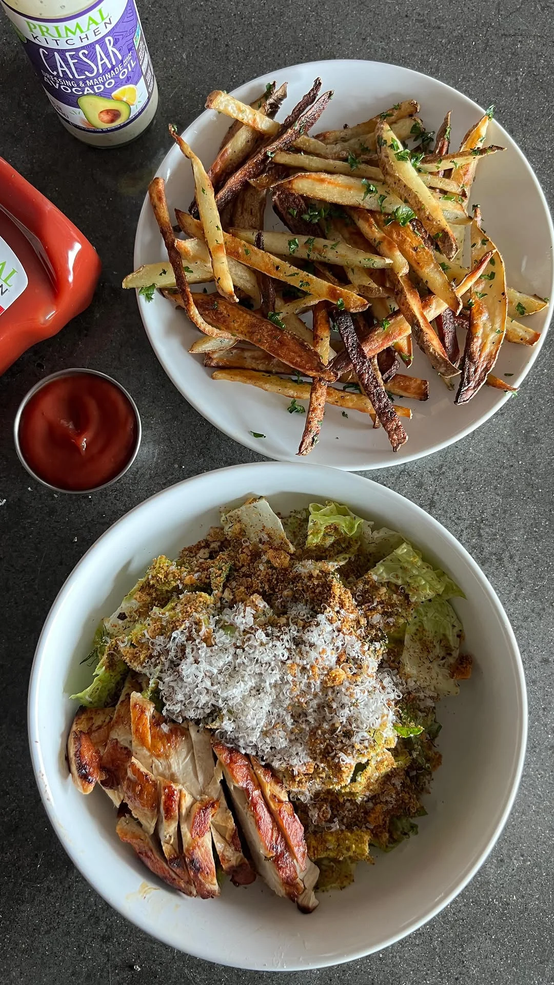 chicken-caesar-salad-and-fries-(girl-dinner)