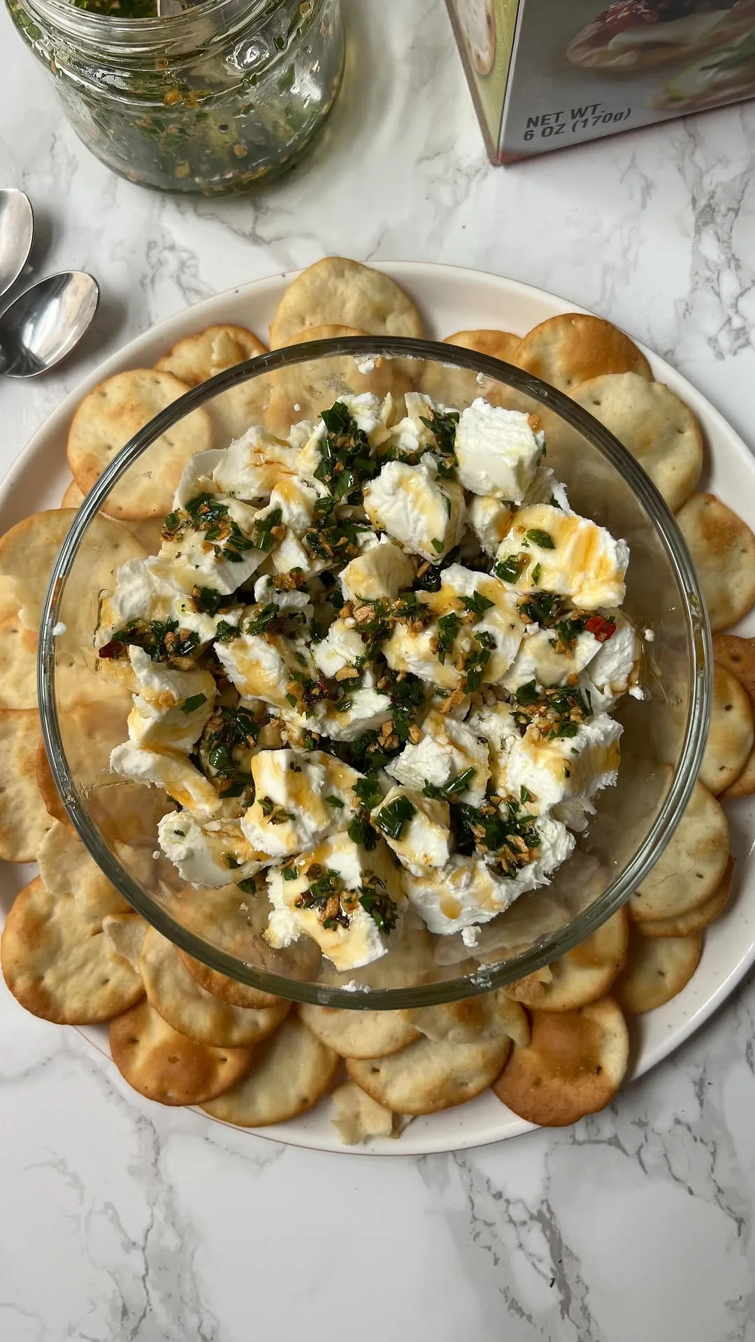 marinated-goat-cheese-with-crispy-garlic