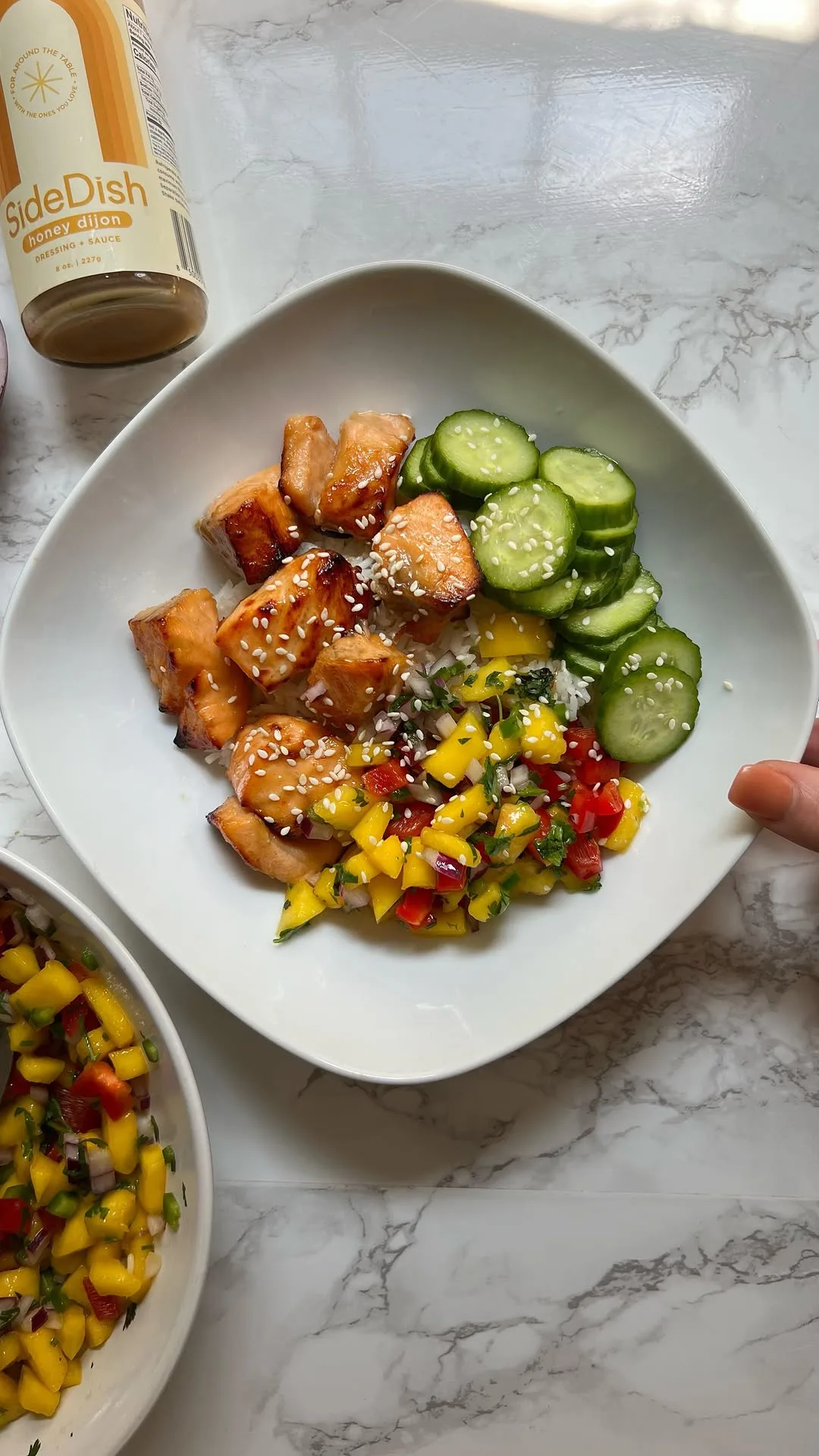 air-fried-honey-dijon-salmon-bowl-(w-mango-salsa-and-quick-pickled-cucumbers)