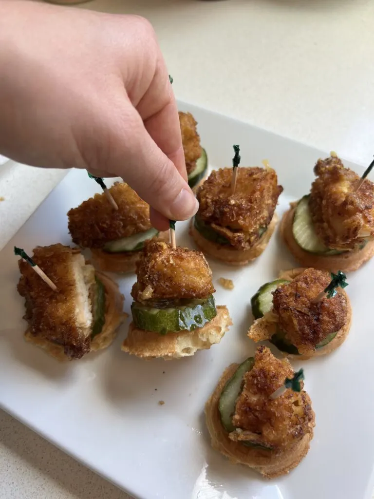 mini-dill-pickle-chicken-and-waffles