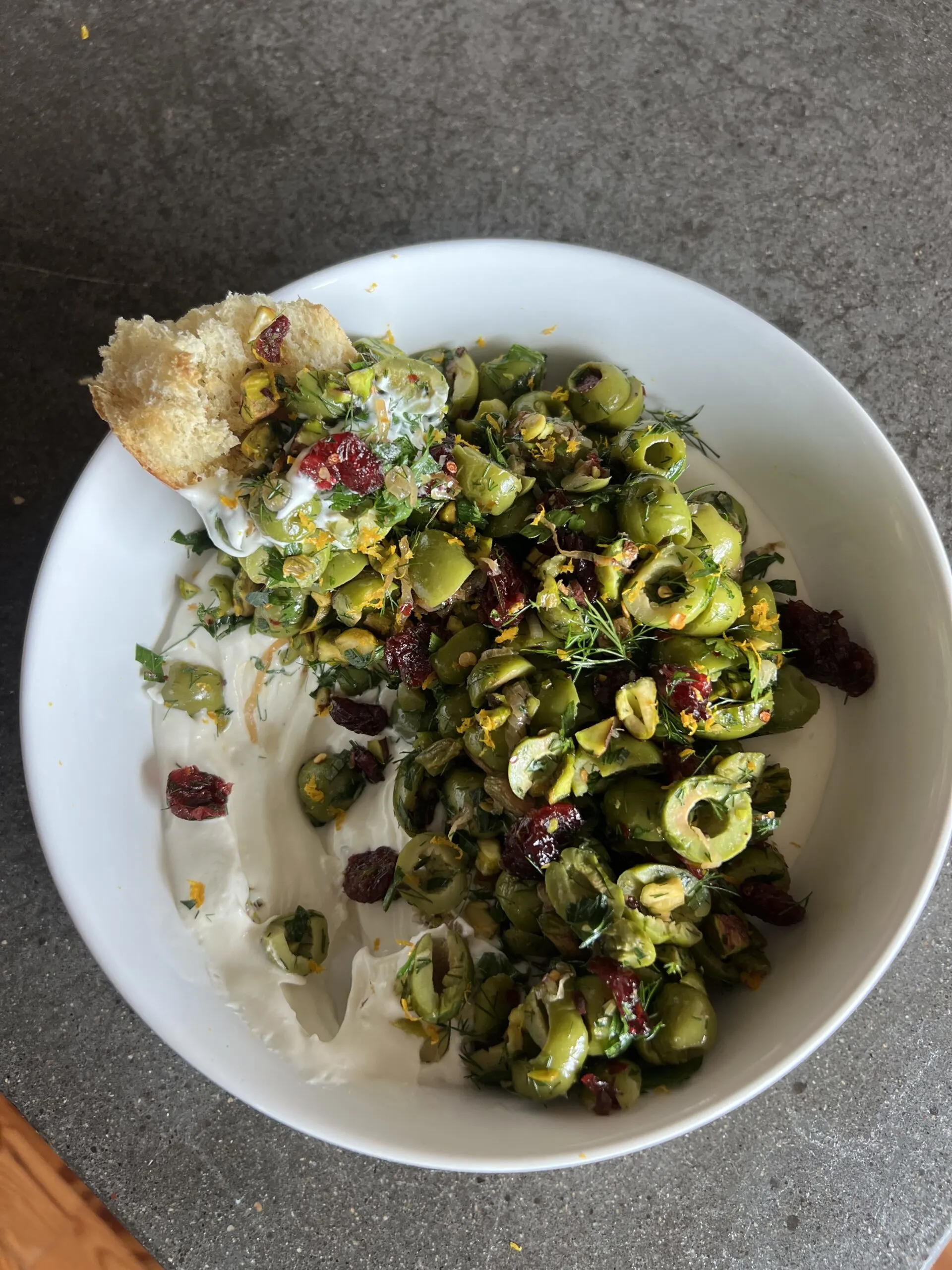 pan-fried-castelvatrano-olives-and-garlic-whipped-goat-cheese