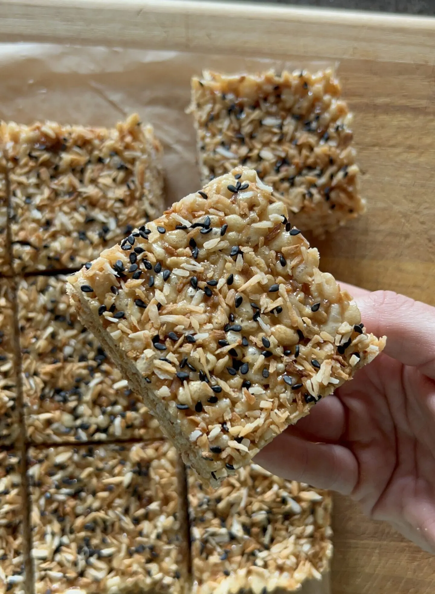 brown-butter-miso-and-toasted-coconut-rice-krispie-bars