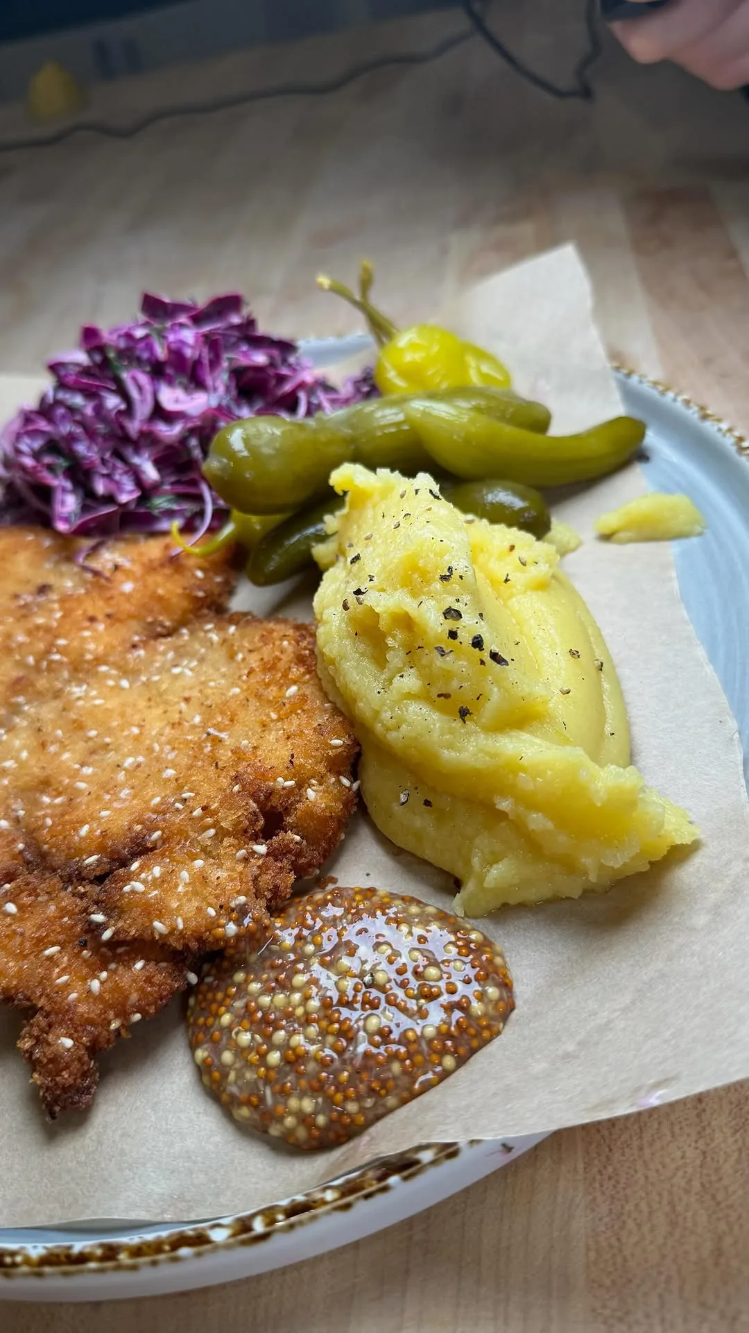 chicken-schnizel-with-pommes-puree-and-cabbage-salad
