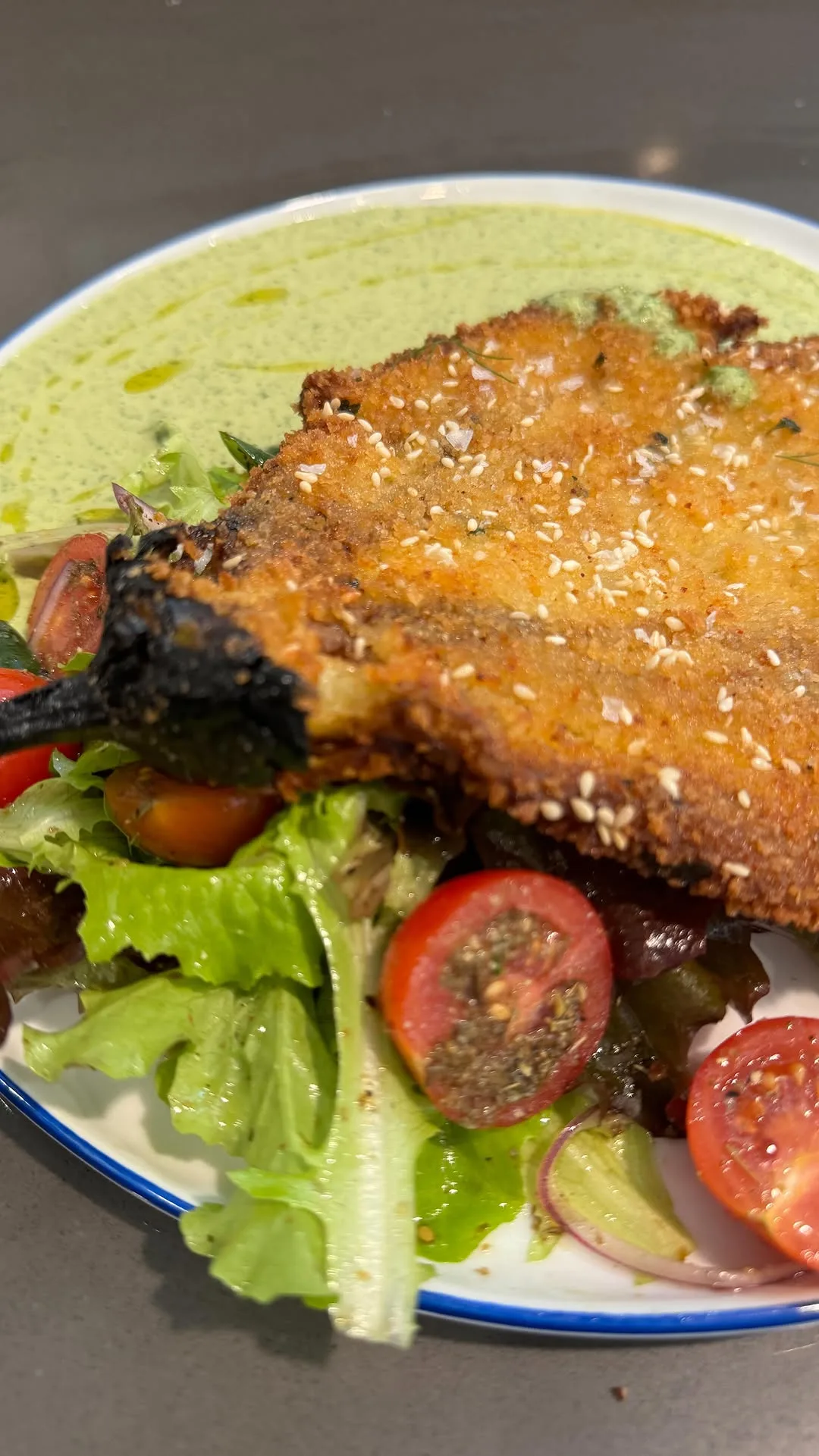 eggplant-schnitzel-with-green-tahini-dressing-and-fattoush-salad-(za'atar)